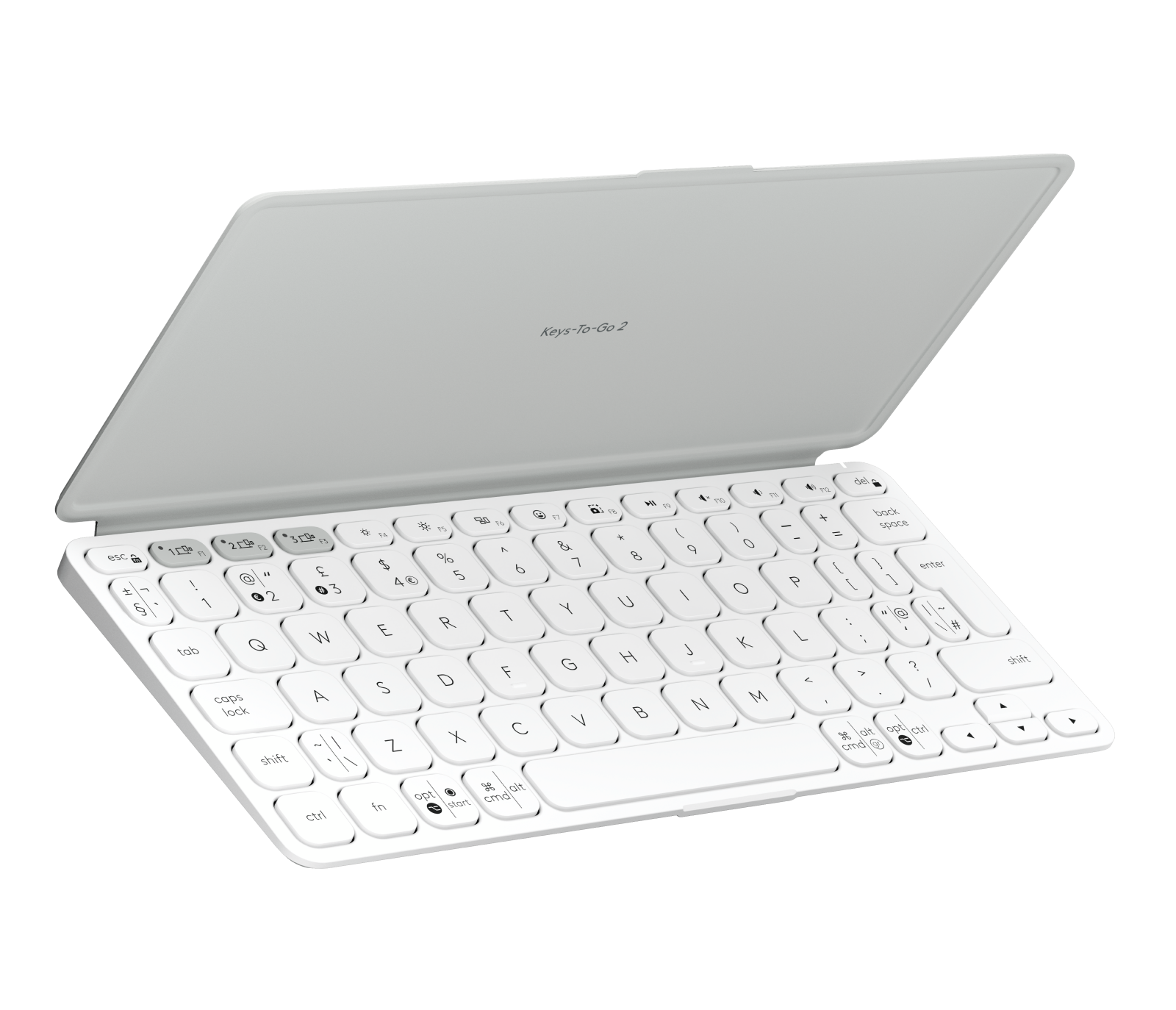 Logitech Tastiera per tablet Keys-To-Go 2 in Off-White, Inglese Regno Unito (QWERTY)