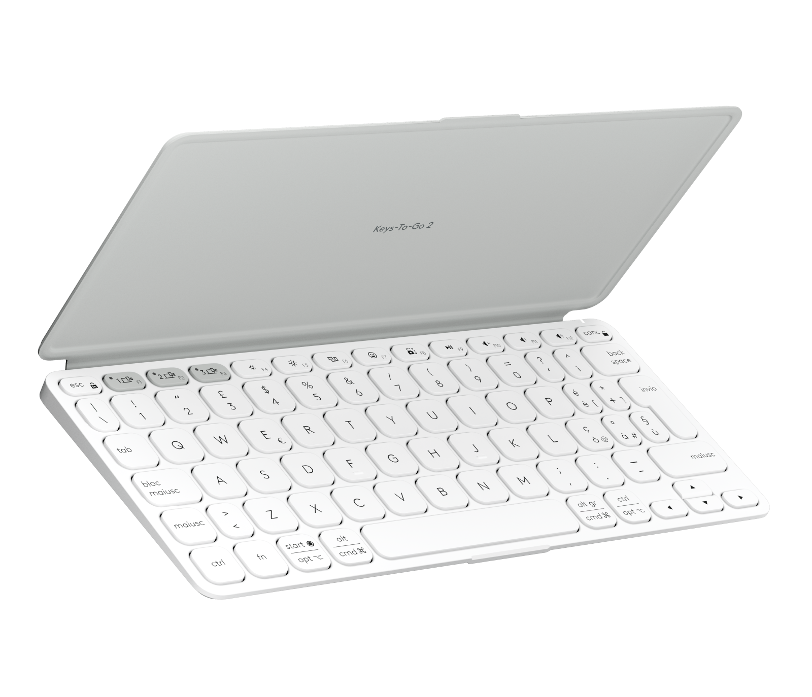 Logitech Tastiera per tablet Keys-To-Go 2 in Off-White, Italiano (QWERTY)