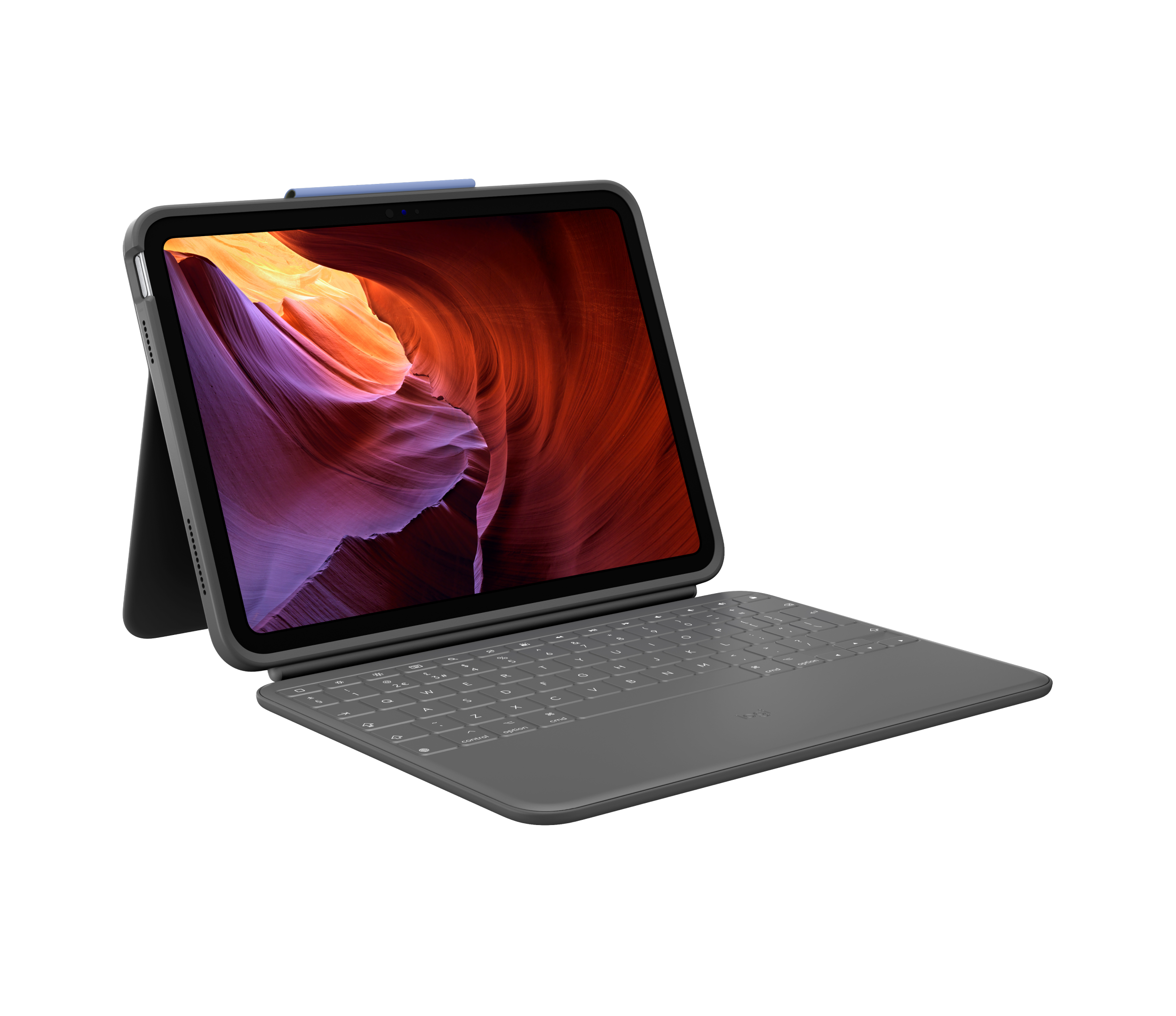 Logitech Rugged Folio - Protective Keyboard Case for iPad (7th, 8th, 9th, 10th gen & A16) in Graphite
