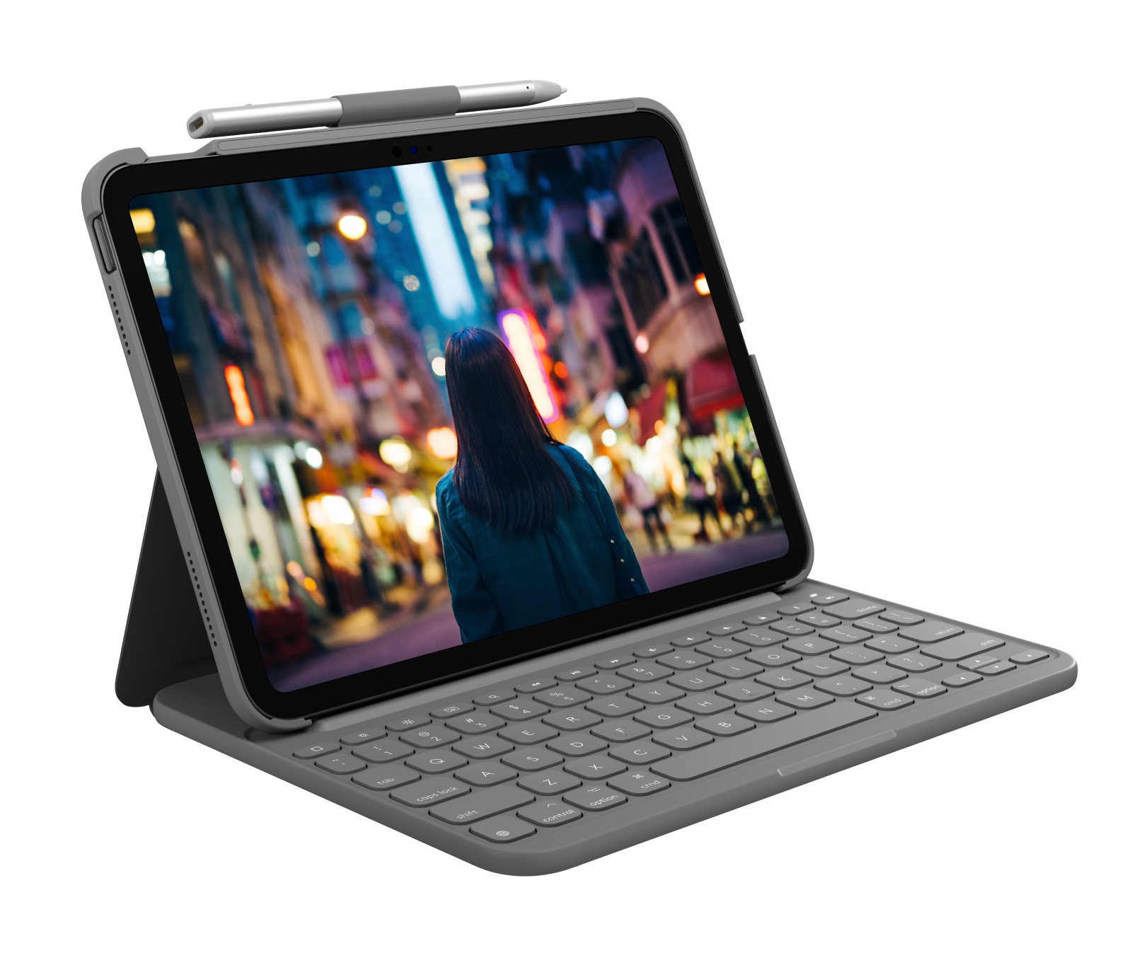 Logitech Slim Folio iPad Keyboard Case for iPad & iPad Air in Oxford Grey