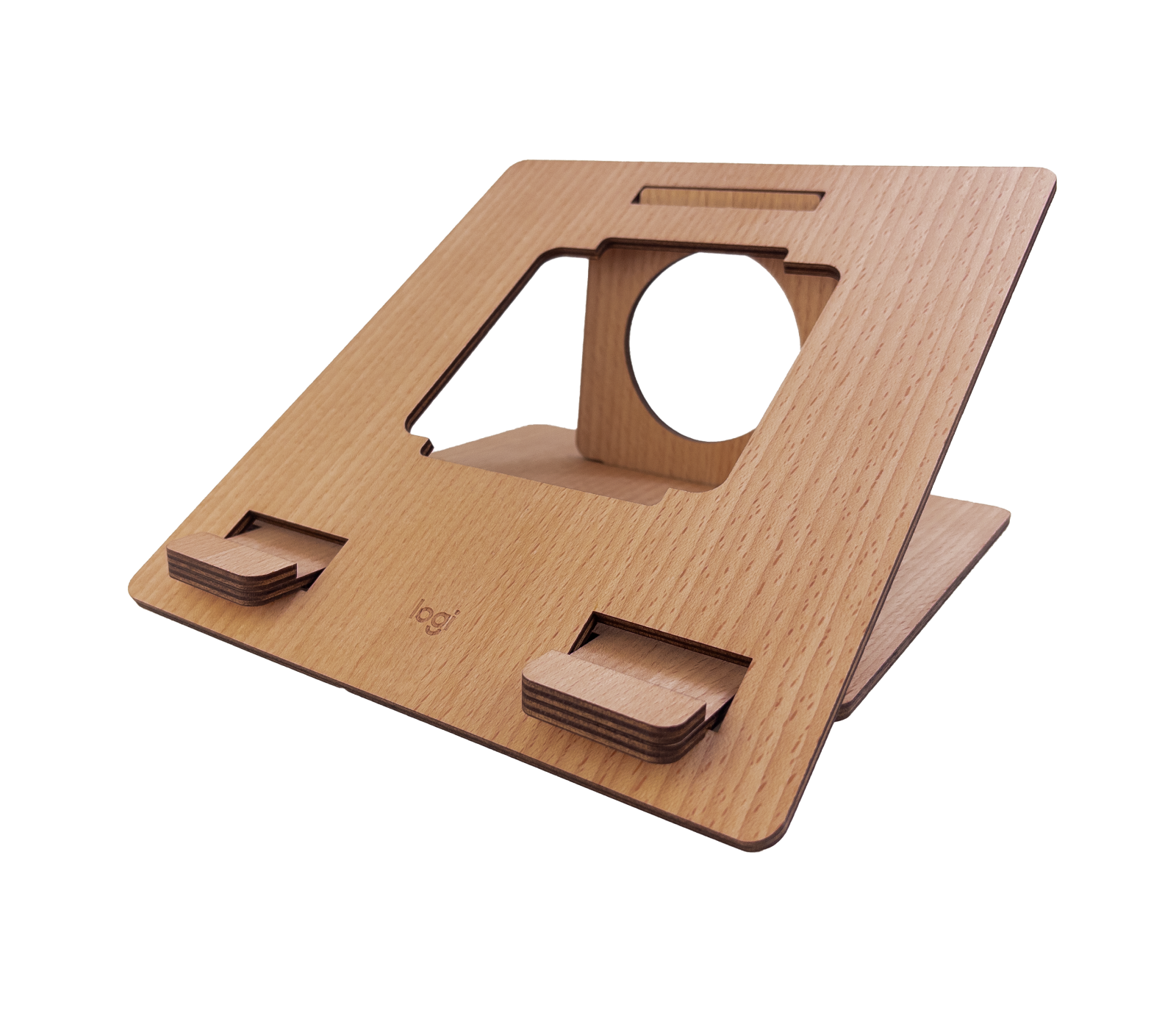 Logitech Supporto per laptop in legno Logi