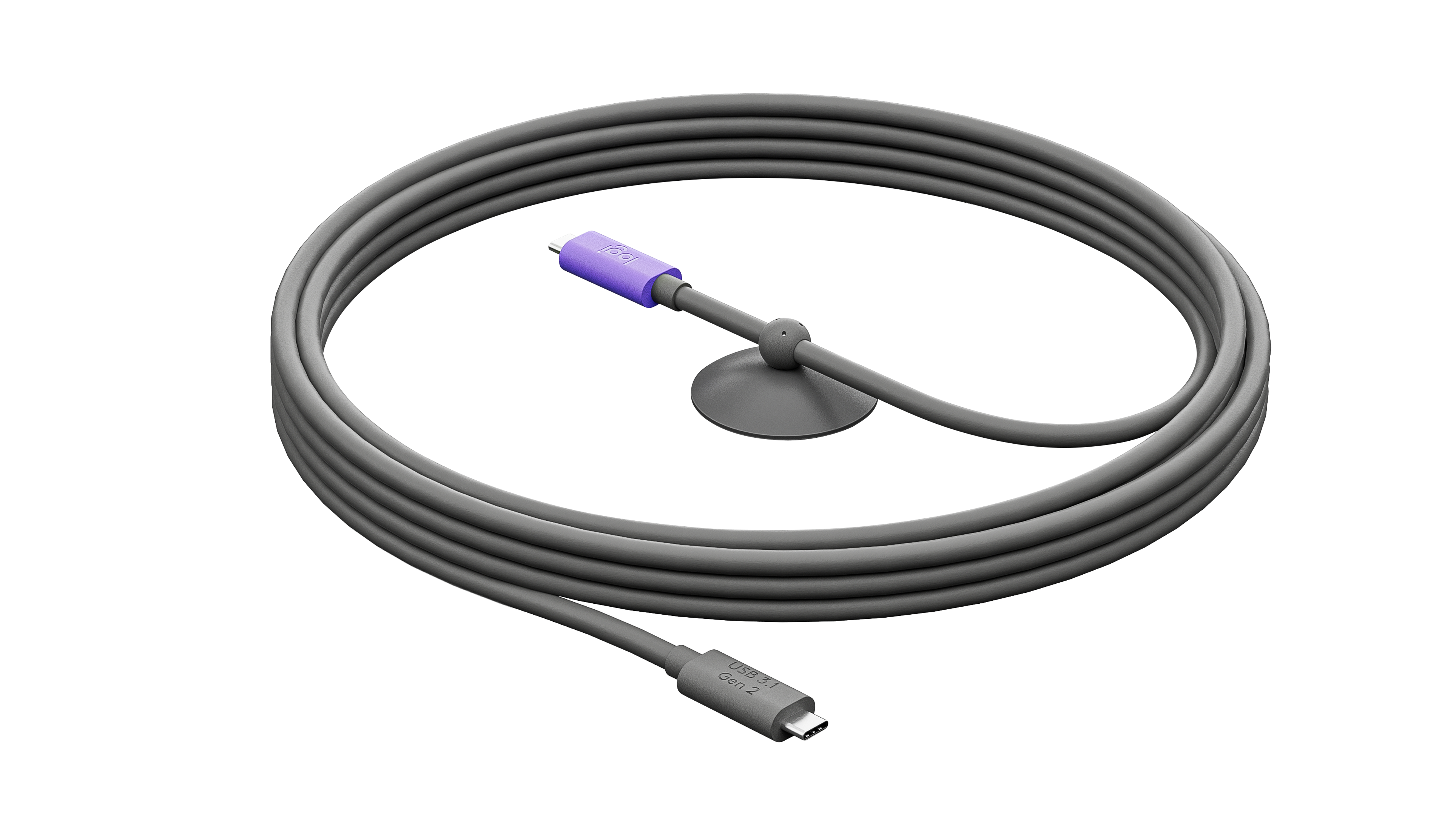Logitech 952-000195 USB cable USB 3.2 Gen 2 (3.1 Gen 2) 5 m USB C Graphite, Violet