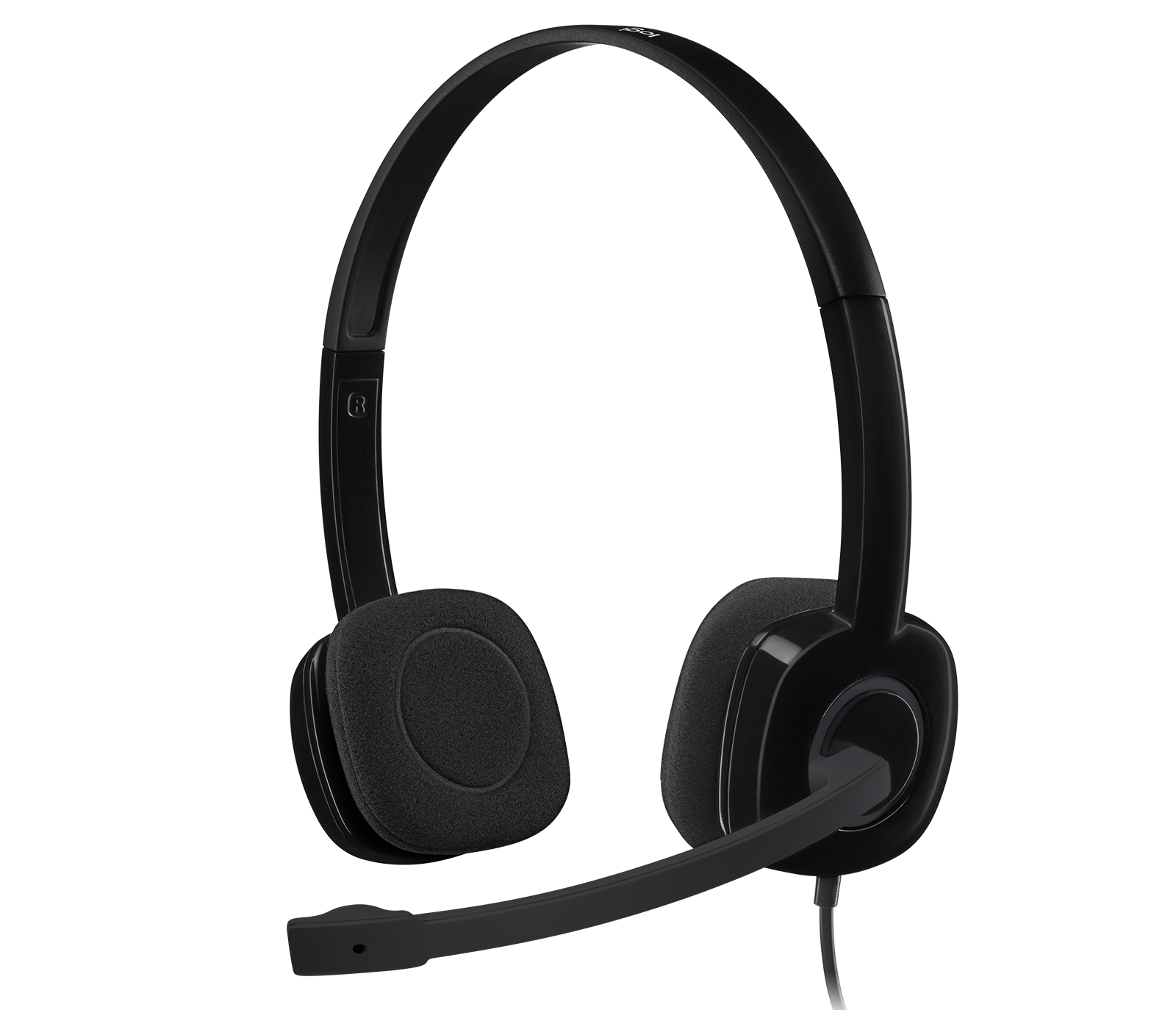 Logitech H151 Stereo Headset with Noise-Cancelling Boom Mic in Black