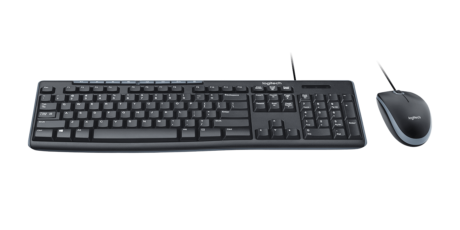 Logitech MK200 Media Corded Keyboard and Mouse Combo, цвет: Чёрный — фото 2