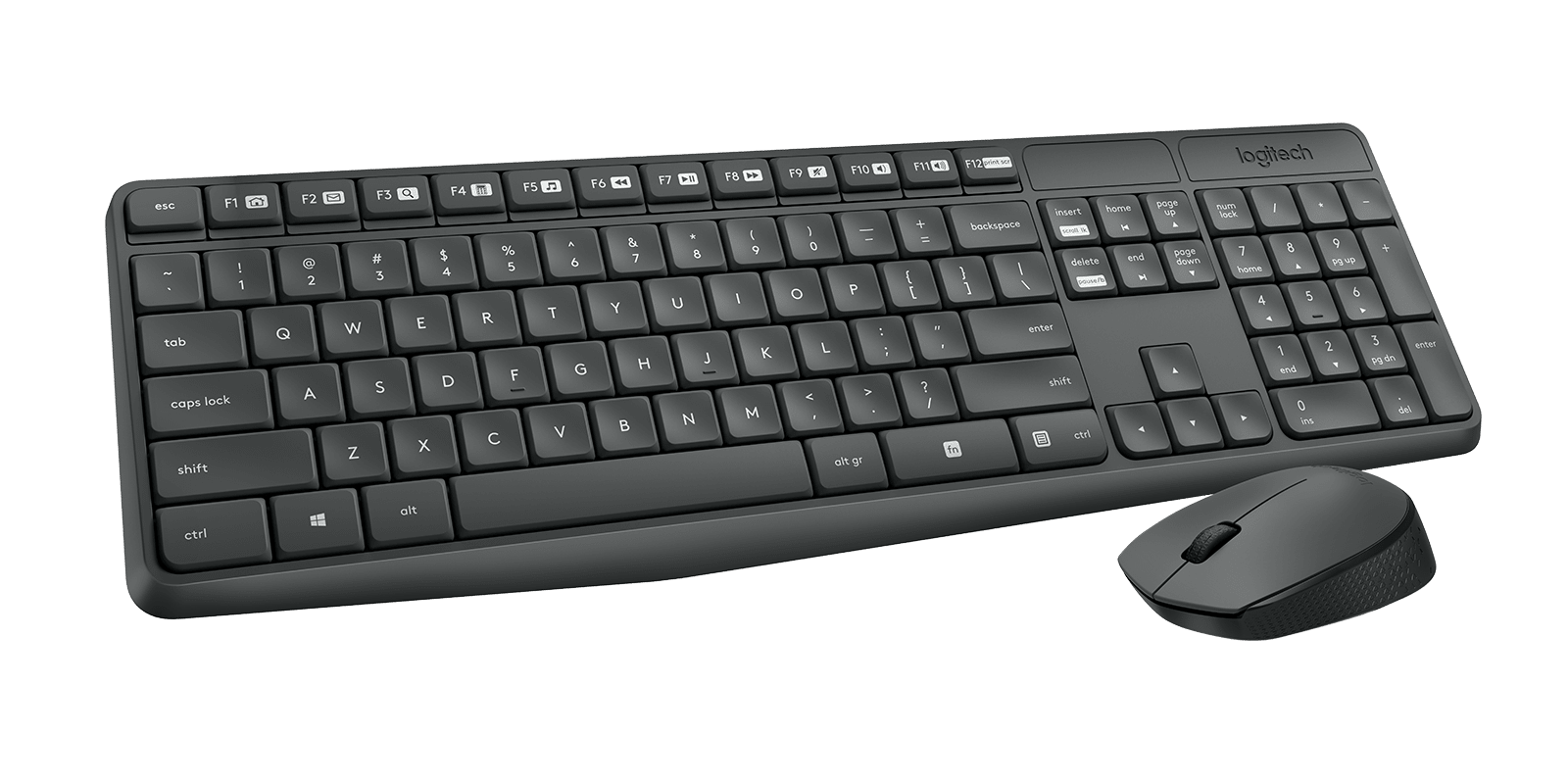 Logitech MK235 Wireless Keyboard and Mouse Combo, цвет: Серый — фото 3