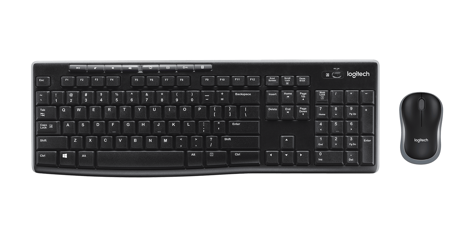 Logitech MK270 Wireless Keyboard and Mouse Combo, цвет: Чёрный — фото 1