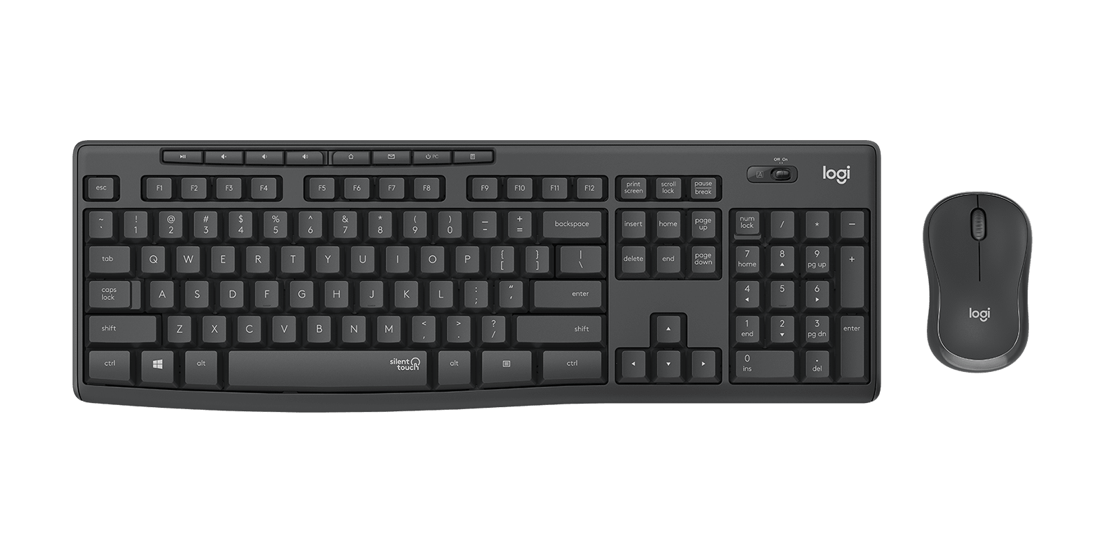 Logitech MK295 Silent Wireless Combo, цвет: Графитовый — фото 1
