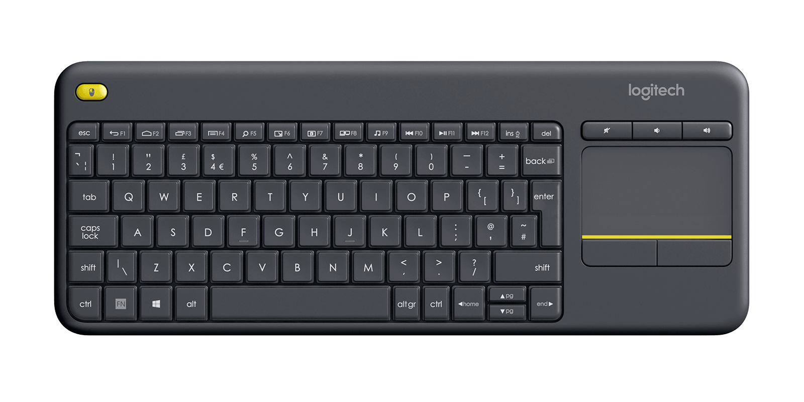 Logitech K400 Plus Wireless Touch Keyboard, цвет: Чёрный — фото 1