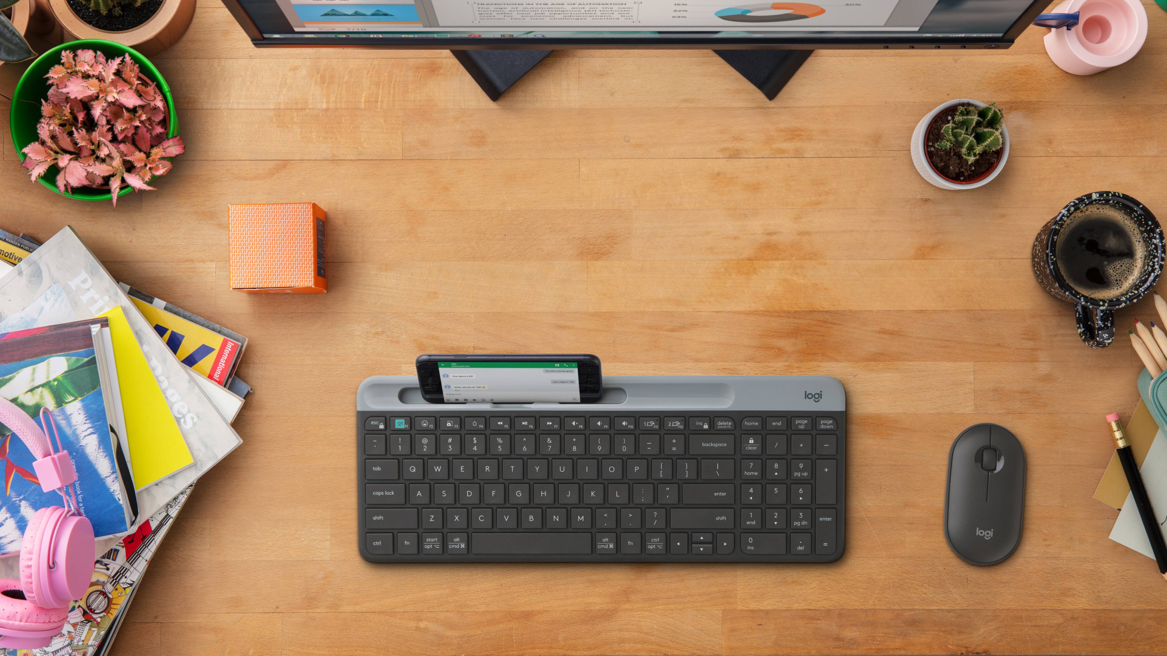 Logitech K585 Slim Multi-Device Wireless Keyboard, цвет: Графитовый — фото 6