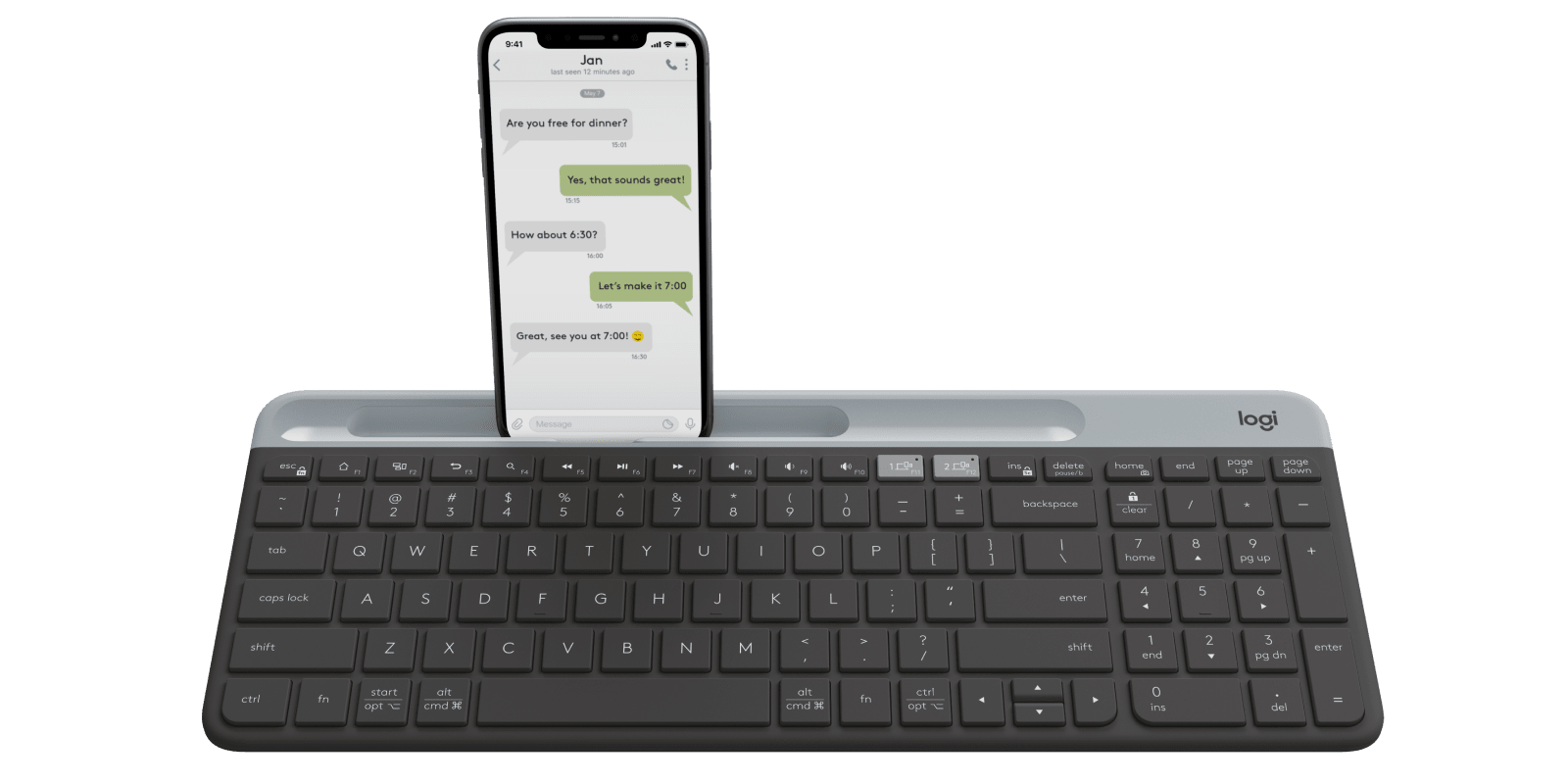 Logitech K585 Slim Multi-Device Wireless Keyboard, цвет: Графитовый