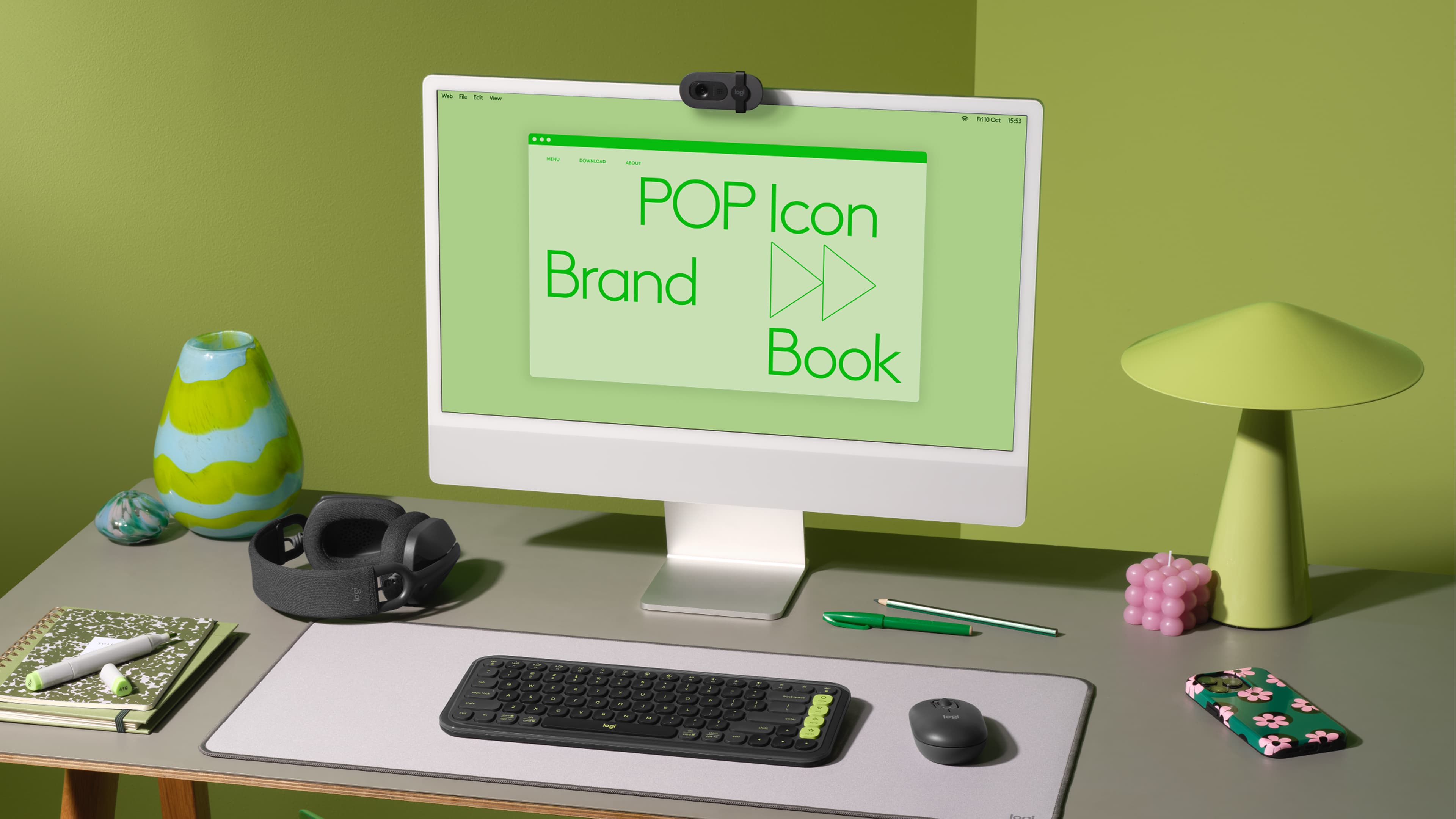 Logitech POP Icon Keys, цвет: Графитовый / Зелёный — фото 6