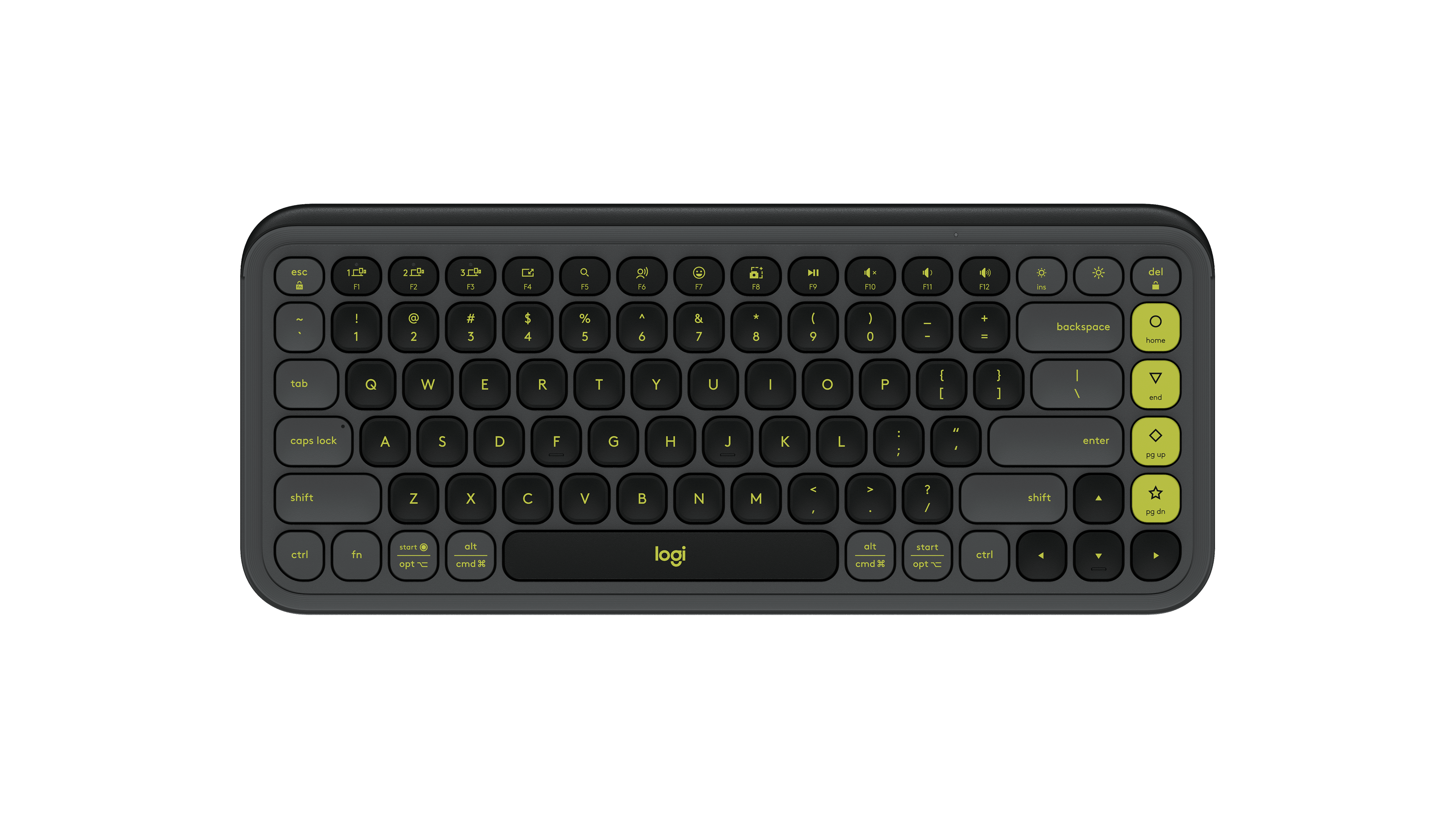 Logitech POP Icon Keys, цвет: Графитовый / Зелёный