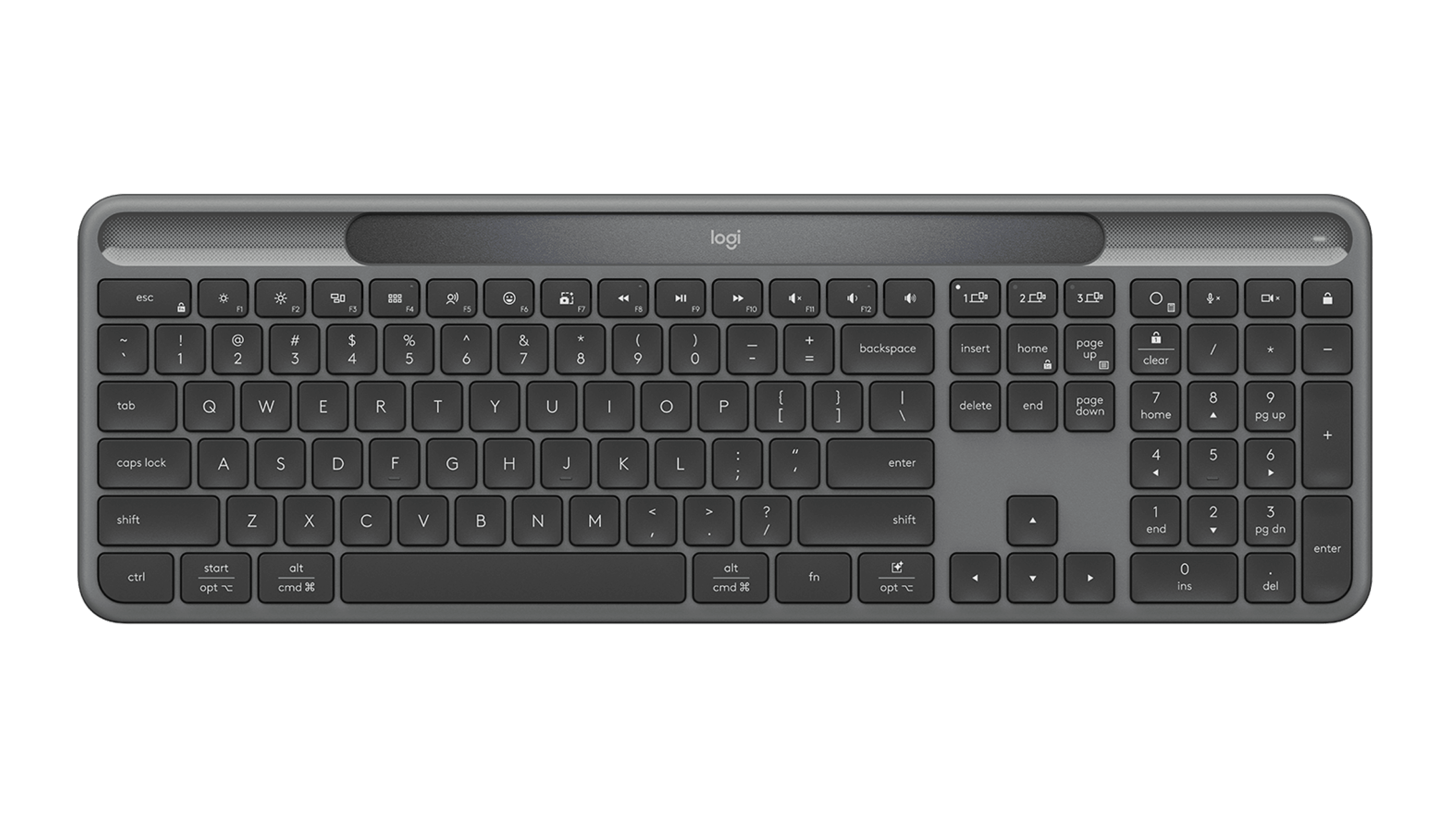 Logitech Signature Slim Solar+ wireless keyboard K980, цвет: Графитовый — фото 1