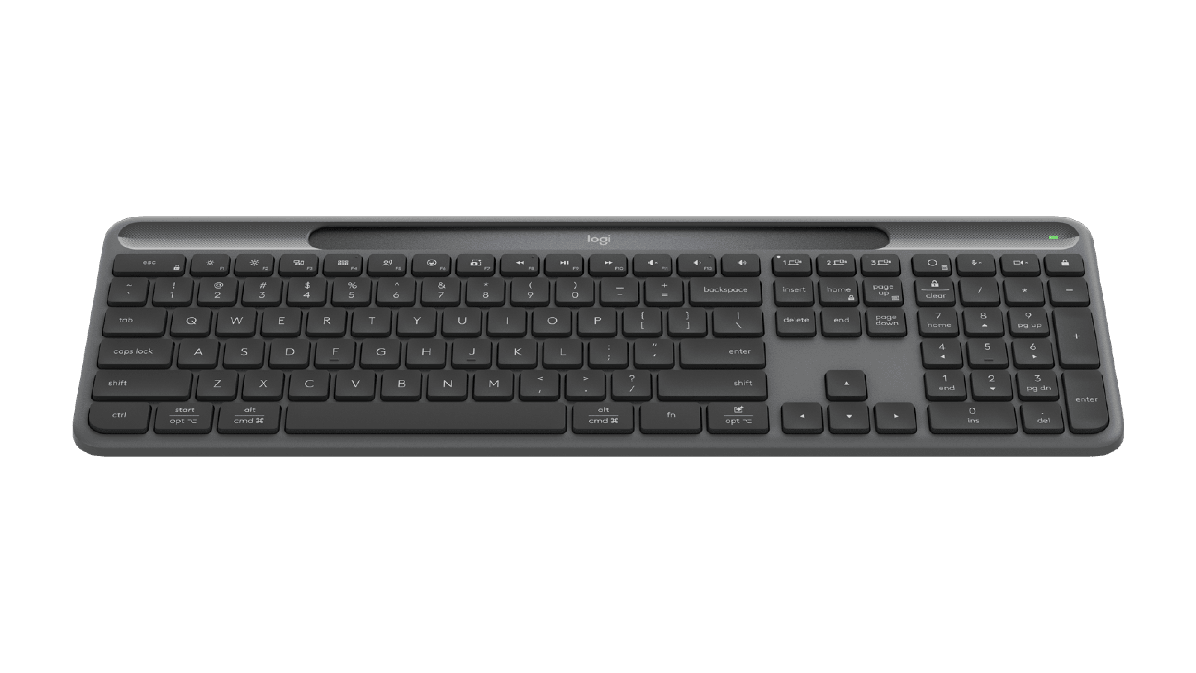 Logitech Signature Slim Solar+ wireless keyboard K980, цвет: Графитовый — фото 2