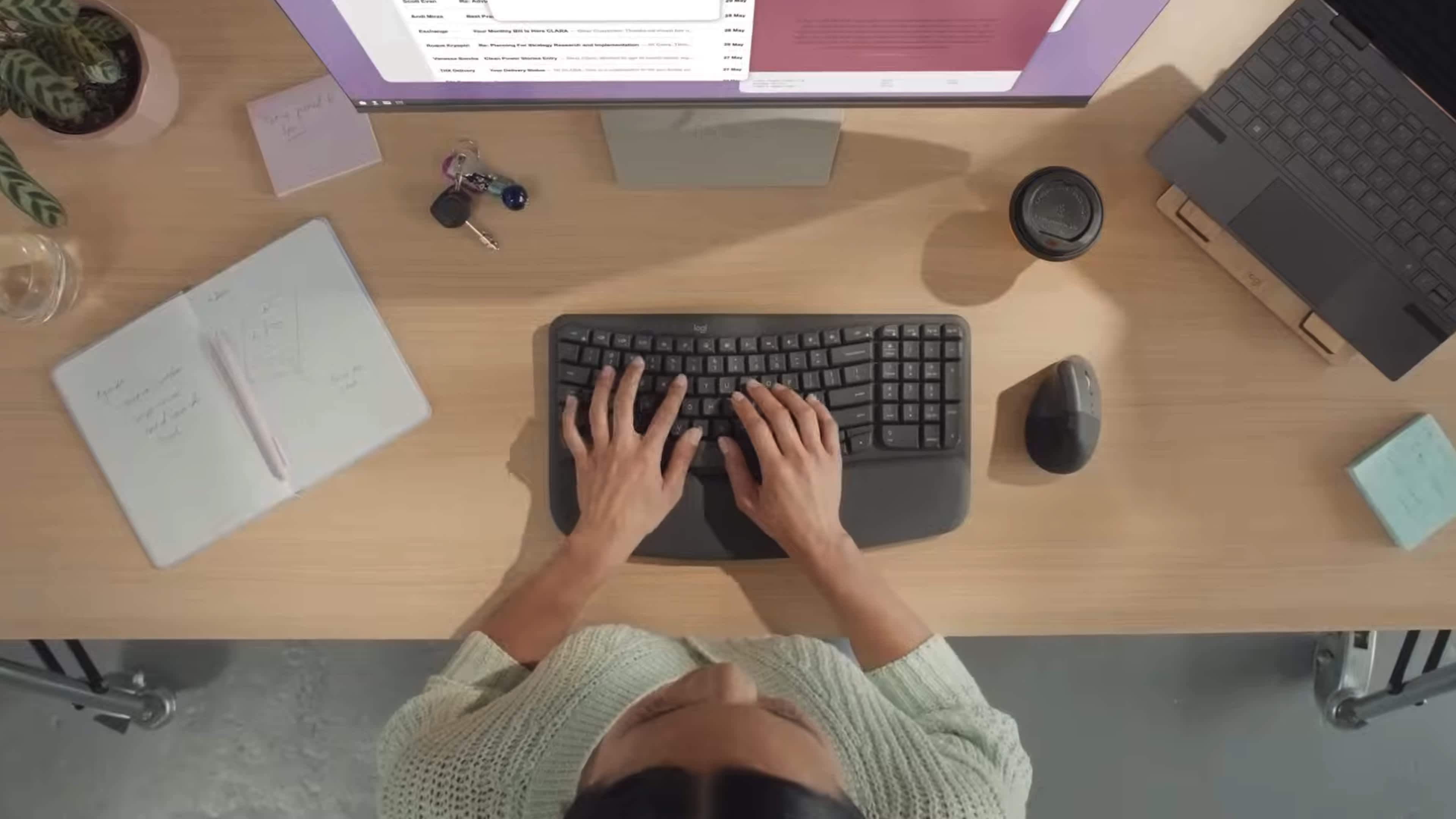 Logitech Wave Keys, цвет: Графитовый — фото 7