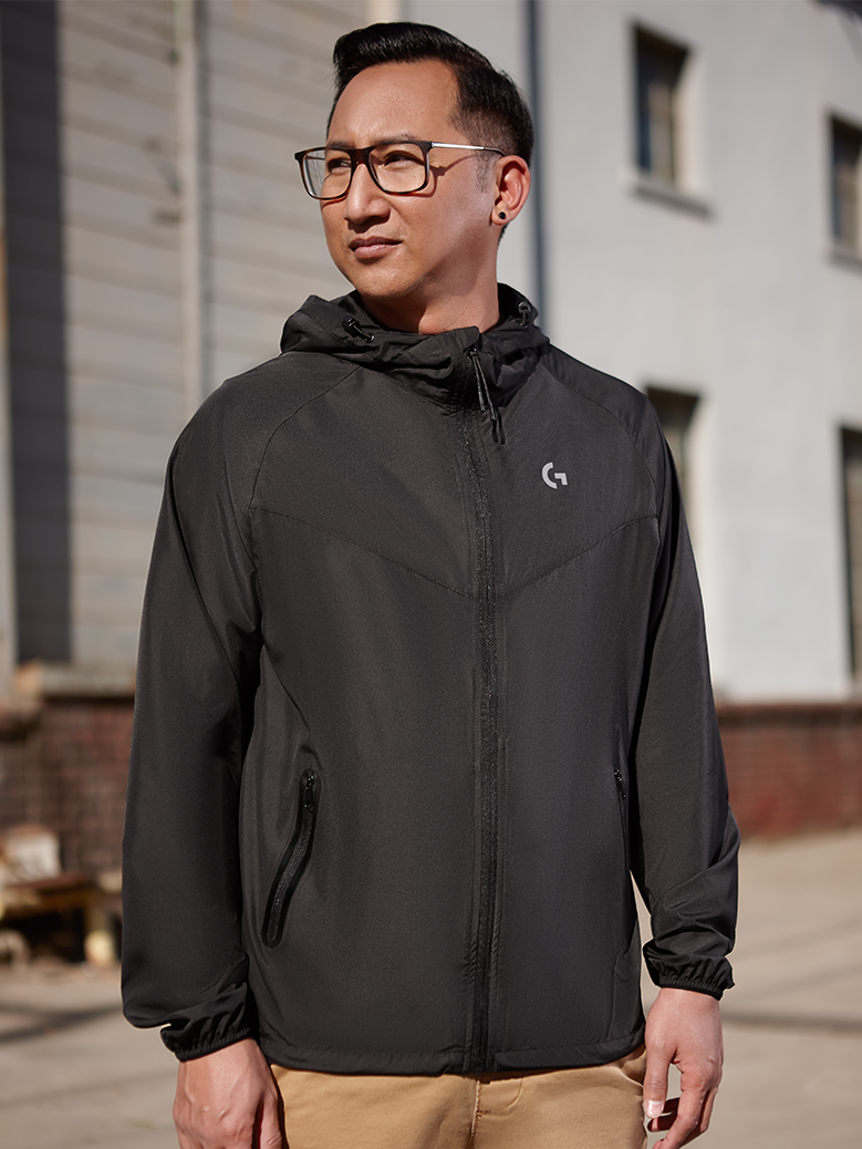 LIGHTSPEED Jacket in Black Ultra-lightweight and portable poly jacket that  packs into its own pocket.