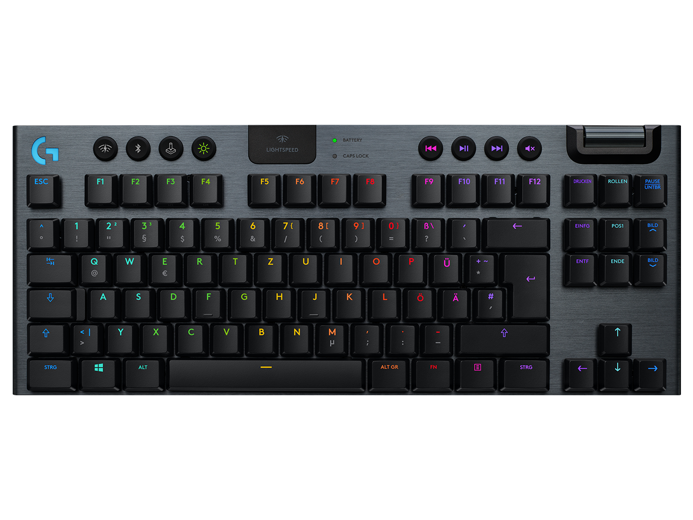 Teclado sin teclado numérico Logitech G915 TKL RGB con tecnología inalámbrica para