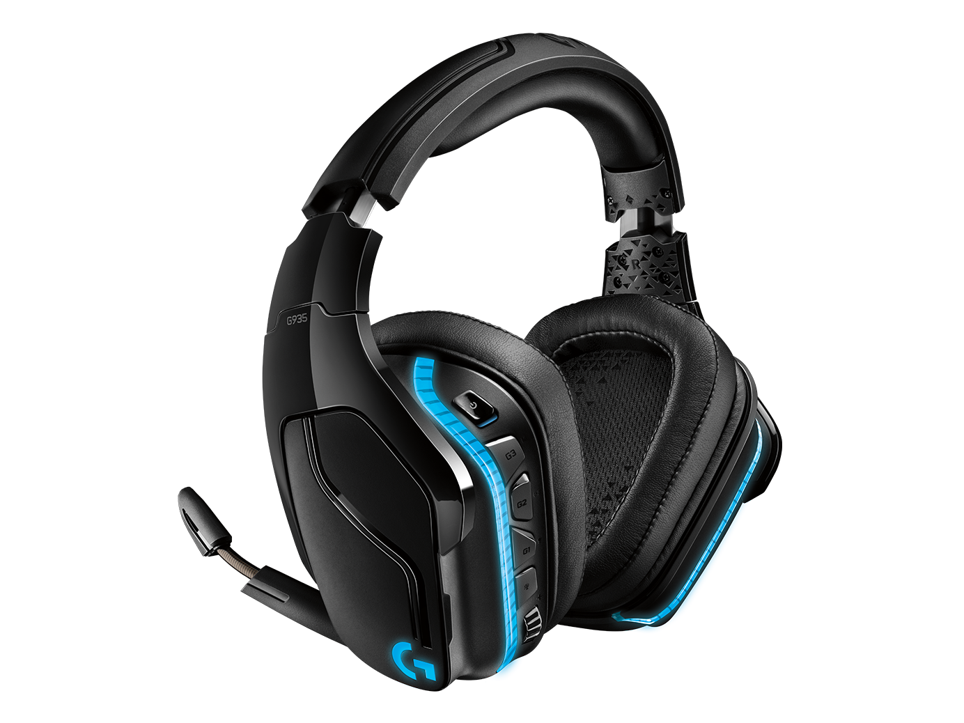 

G935 Kabelloses Gaming-Headset mit 7.1SurroundSound und LIGHTSYNC - Schwarz