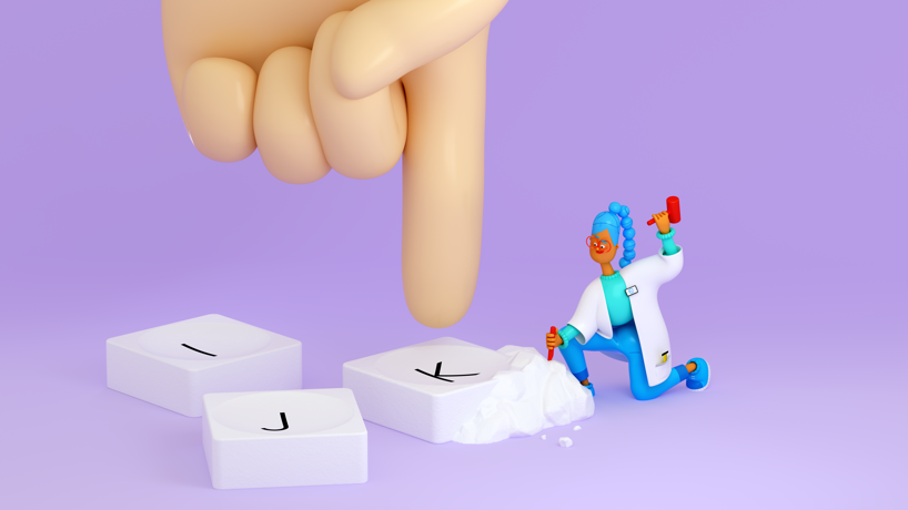 Illustration de doigts appuyant sur les touches d'un clavier