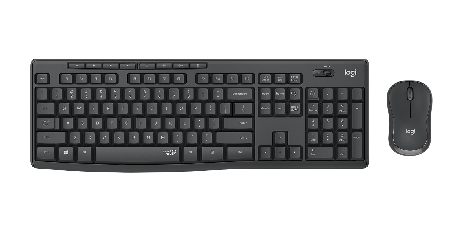 Ensemble clavier et souris silencieux sans fil MK295