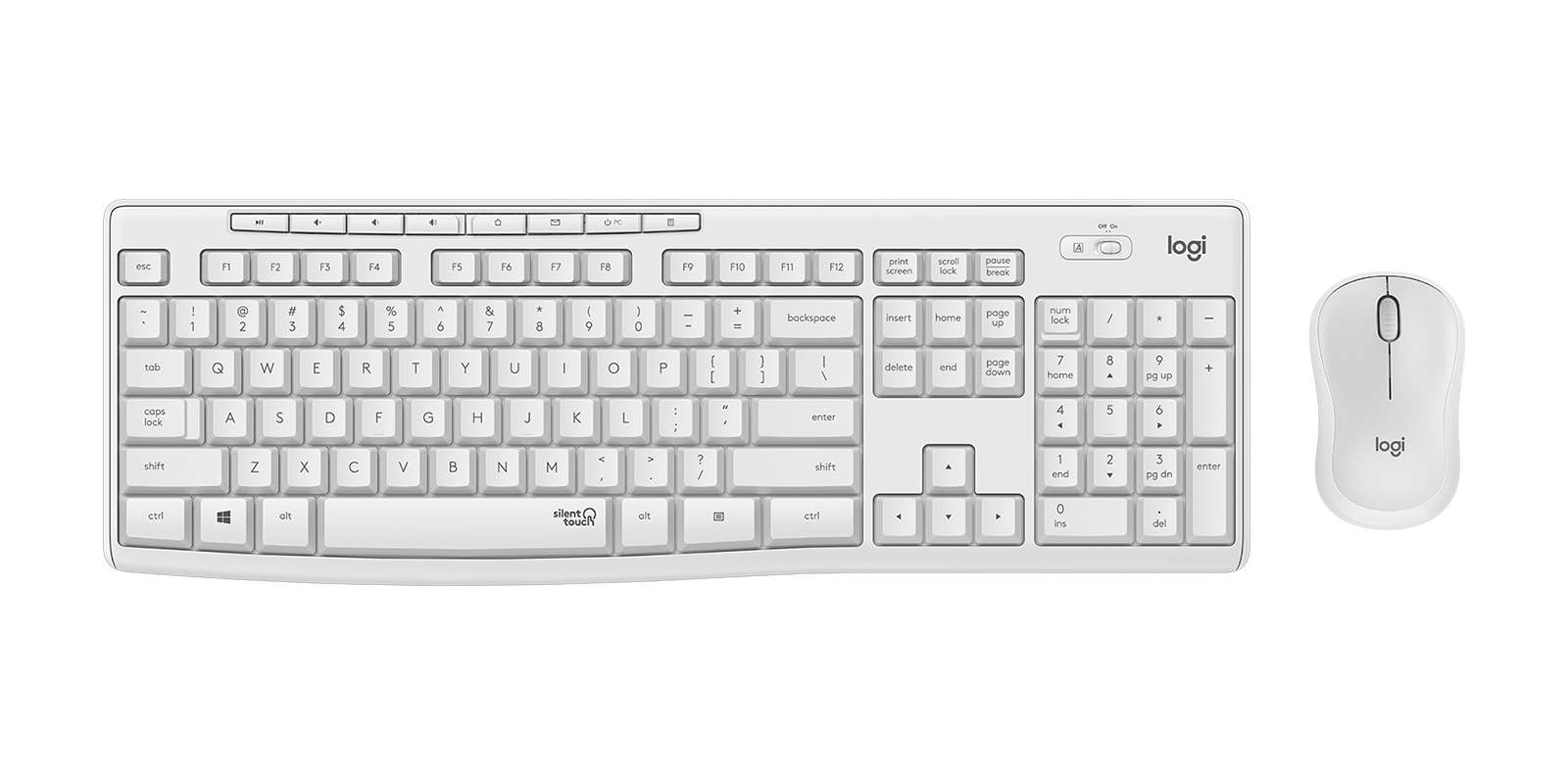 Logitech MK295 Silent Wireless Keyboard Mouse Combo in Off-White