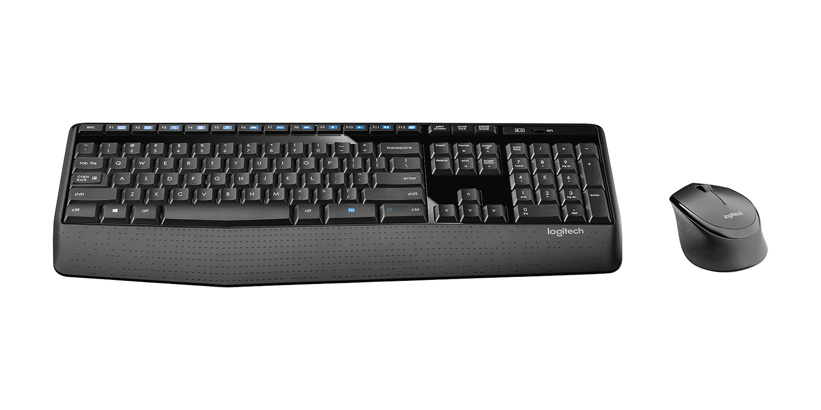 Image of MK345 Comfort Wireless Keyboard and Mouse Combo Comfortable wireless combo with palm rest - Black English