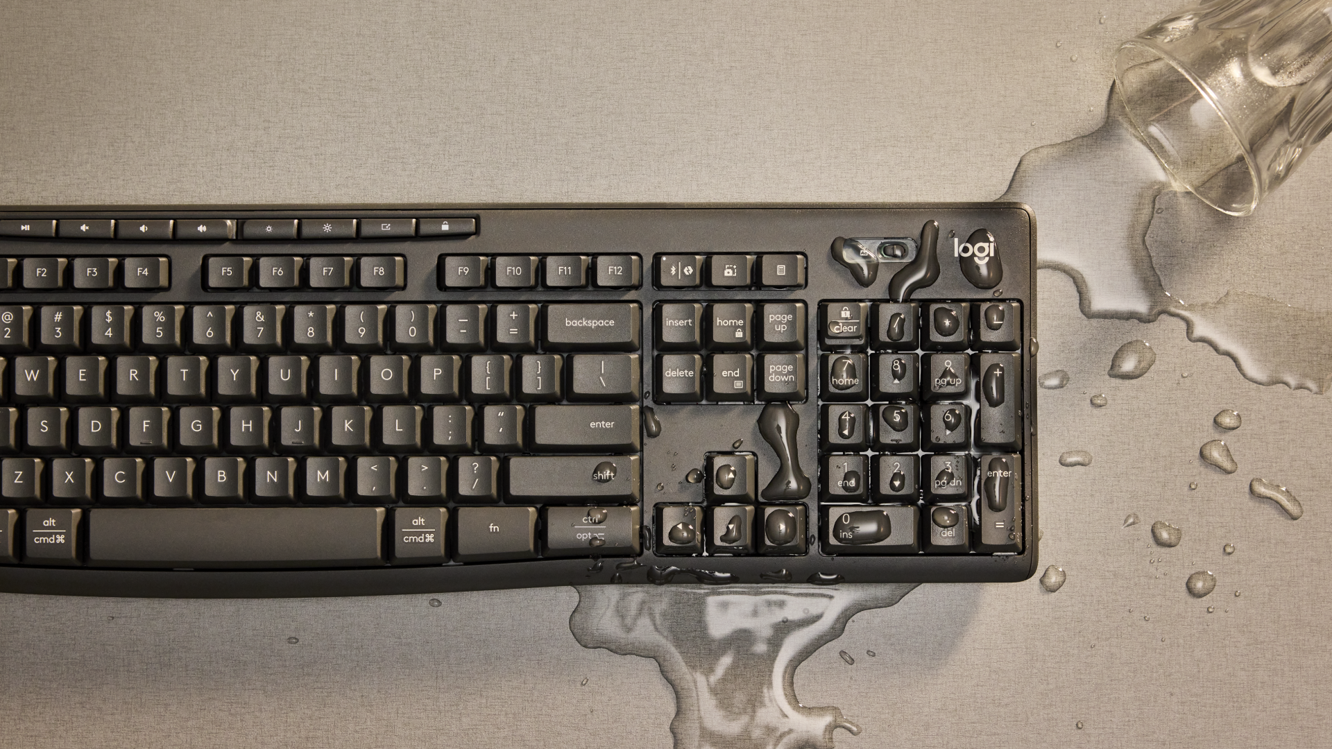 Zasnova tipkovnice Logitech MK370, odporna proti politju