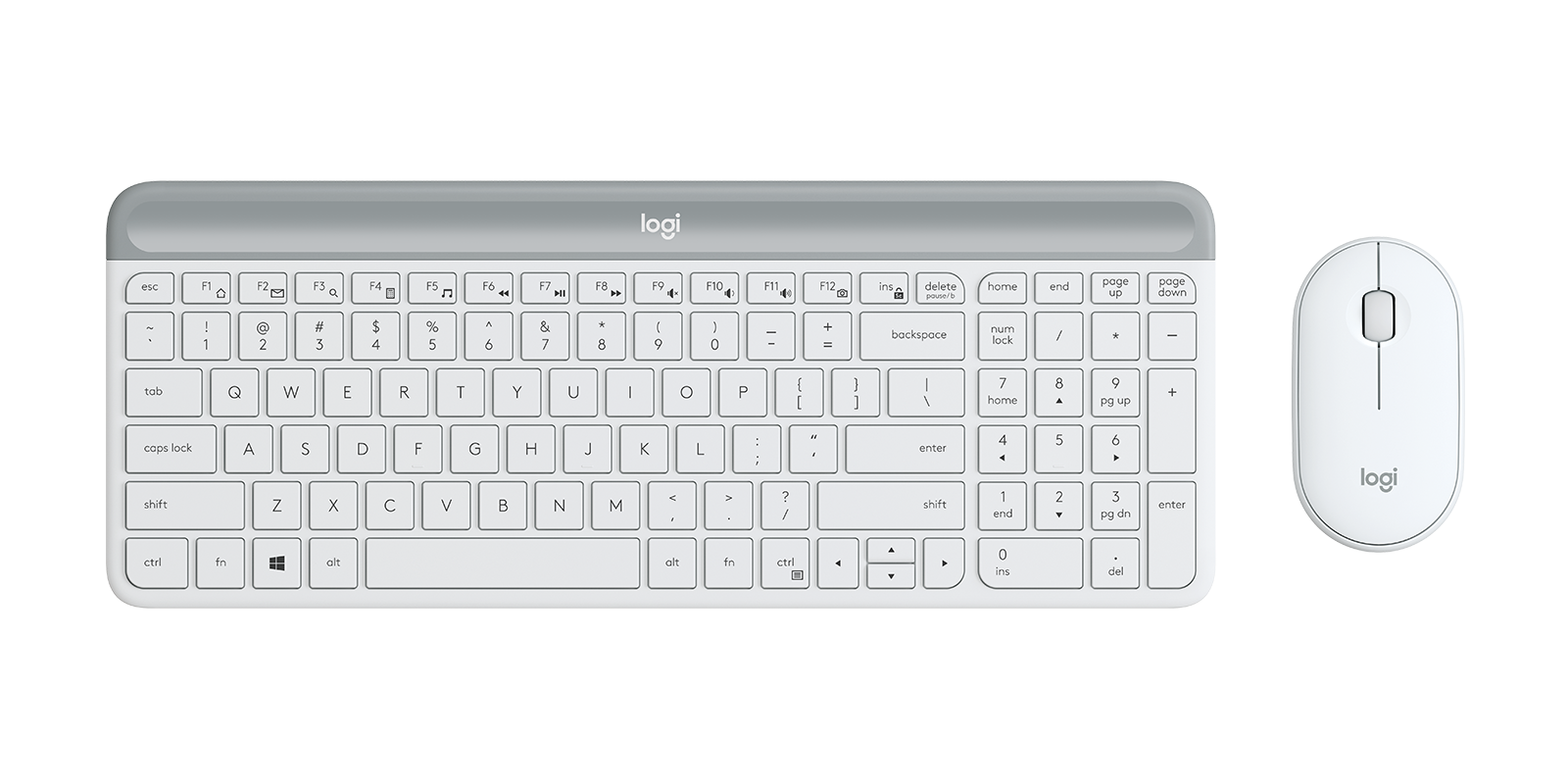 Logitech MK470 Slim Wireless Keyboard & Mouse Combo in Off-White