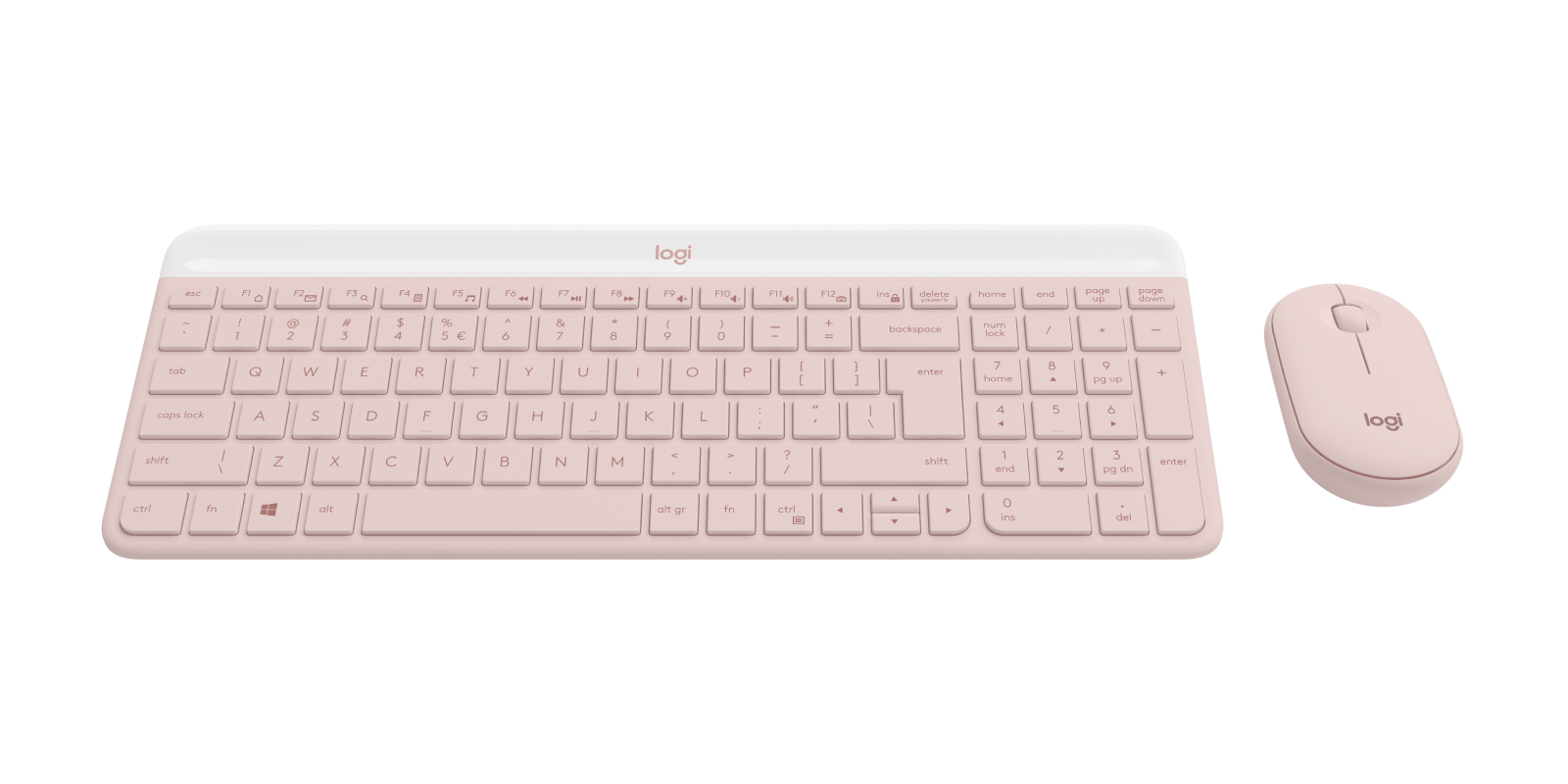 

MK470 SLIM COMBO Ultra-slim, compact, and quiet wireless keyboard and mouse combo - Rose US International (Qwerty)