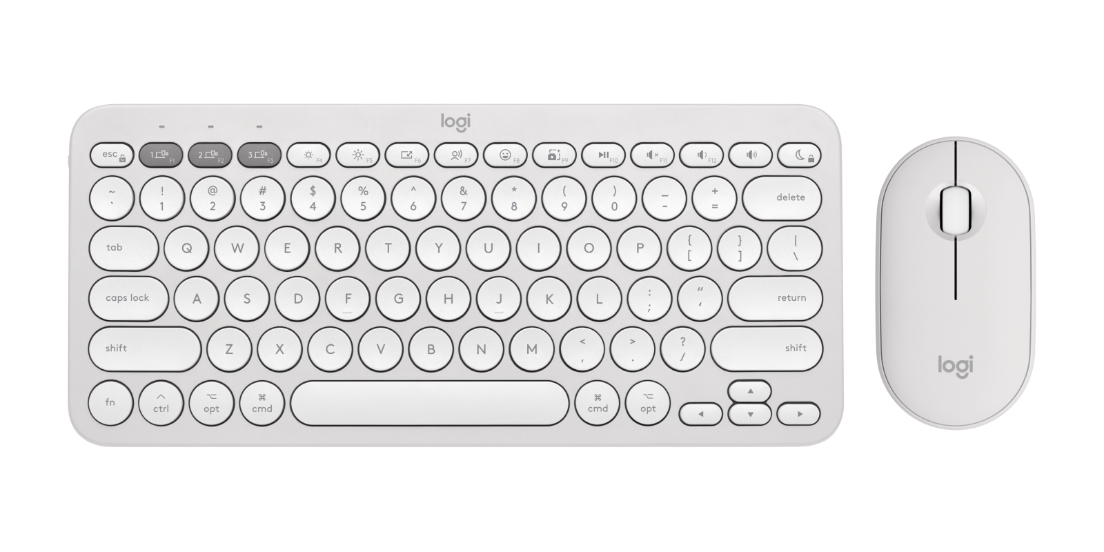 Logitech Pebble 2 Combo for Mac - Wireless Keyboard Mouse in Tonal White