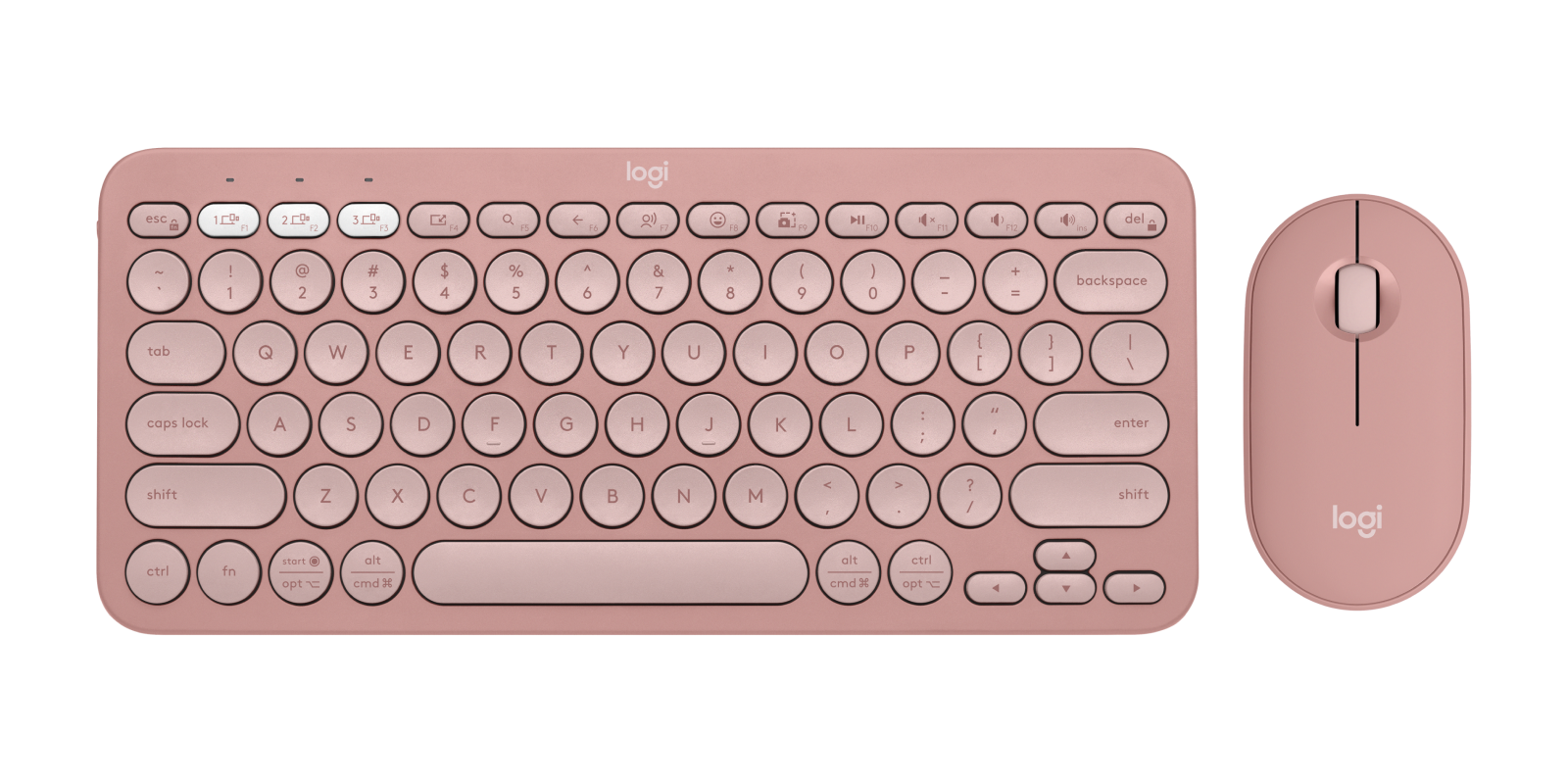 Logitech Pebble 2 Combo - Wireless Keyboard Mouse in Tonal Rose