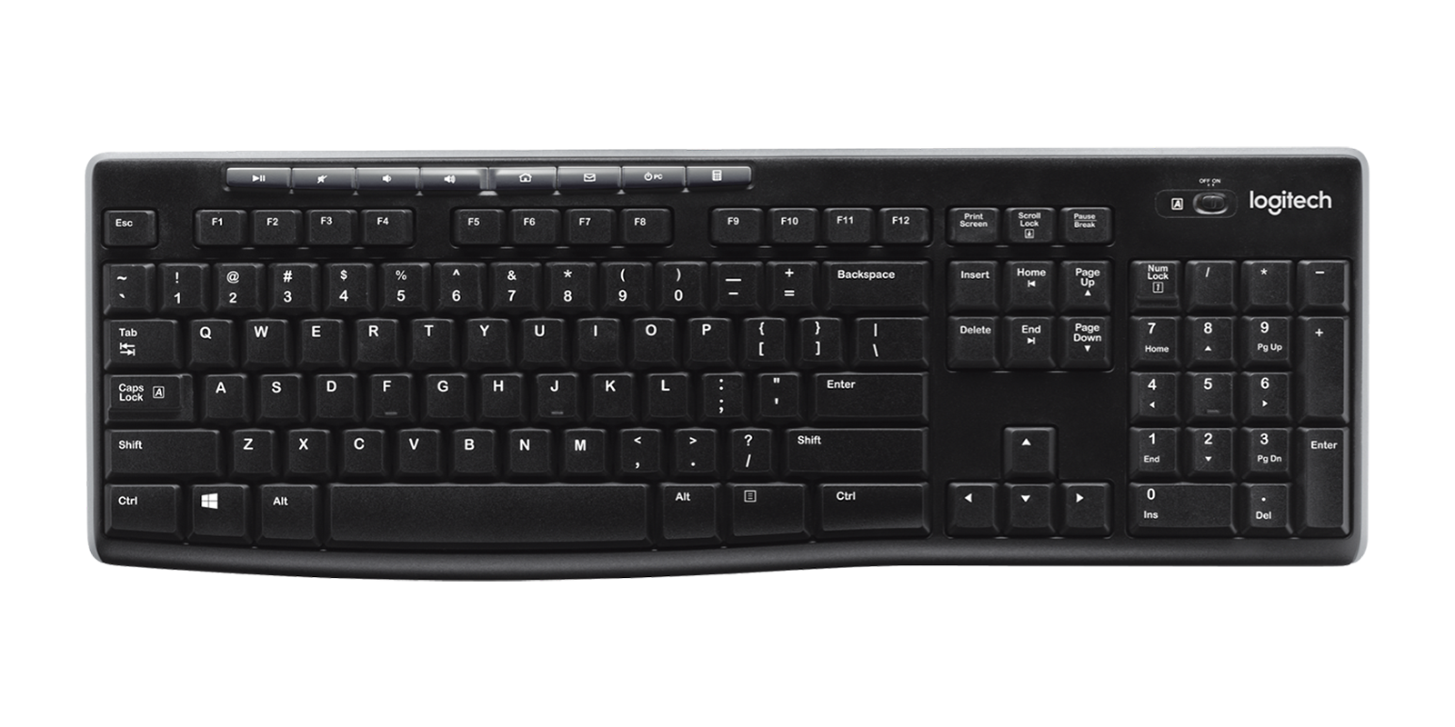 Logitech K270 Wireless Keyboard USB Unifying Receiver Black