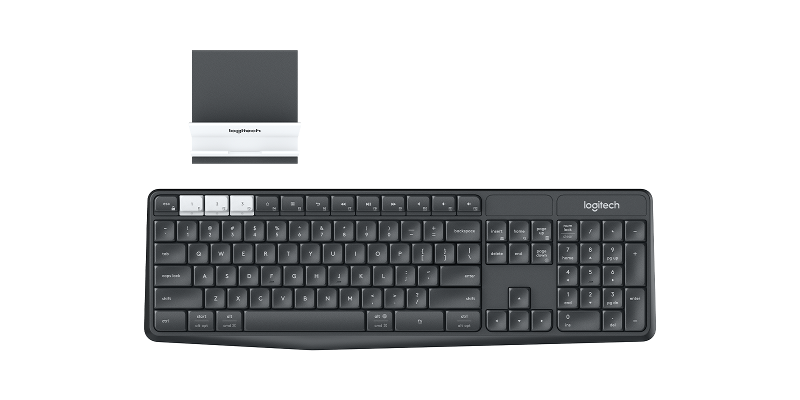 log skære ned Flyvningen Logitech K375s Multi-Device Wireless Keyboard & Stand Combo
