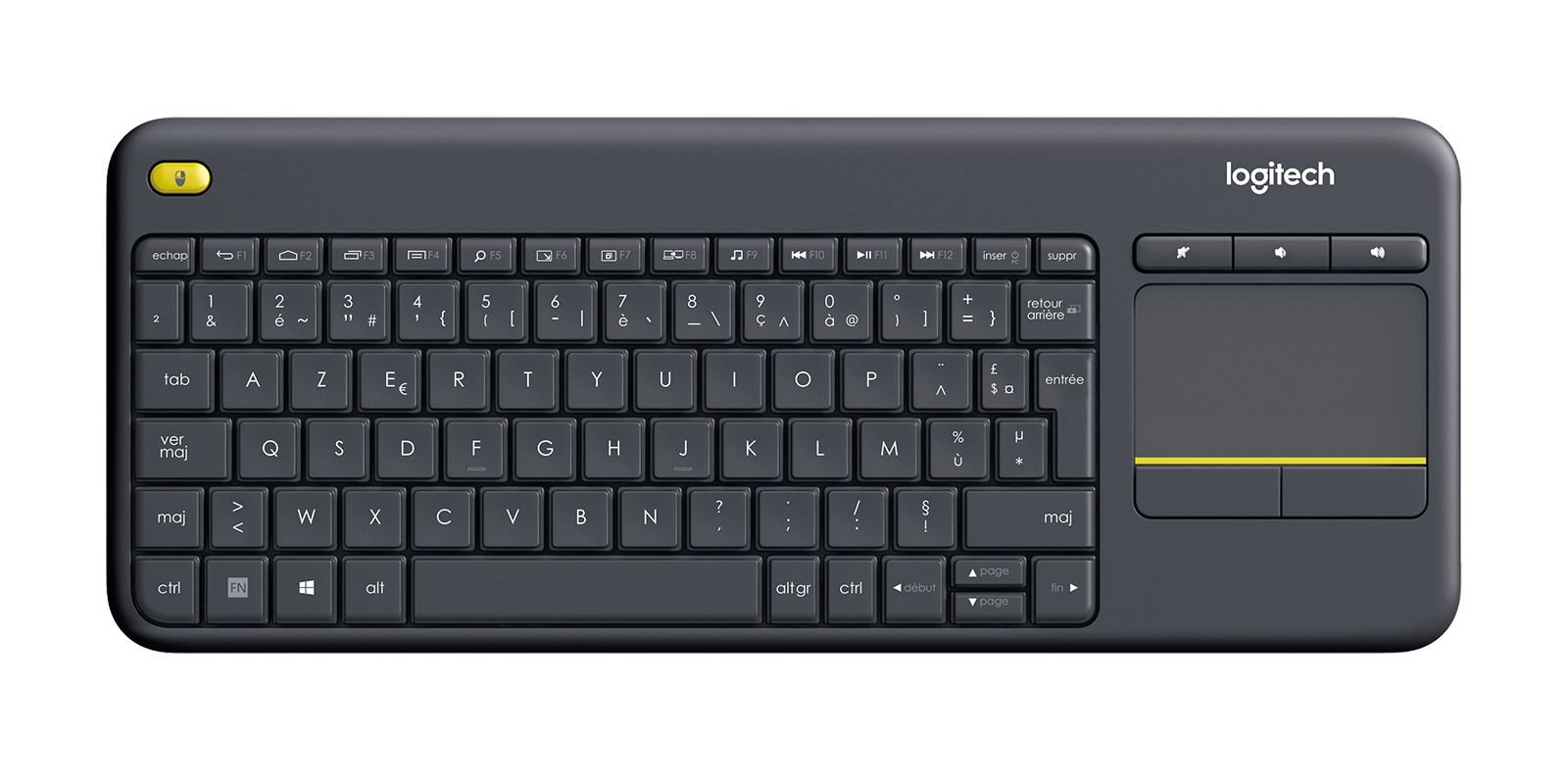 hatch hostage then Logitech K400 Plus Touchpad Keyboard for TV connected PC