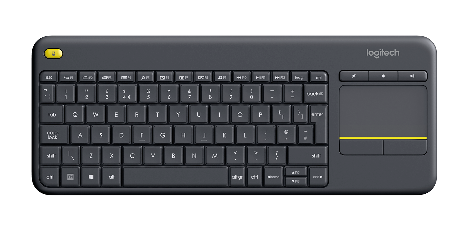Klan Tolk Match Logitech K400 Plus Touchpad Keyboard for TV connected PC