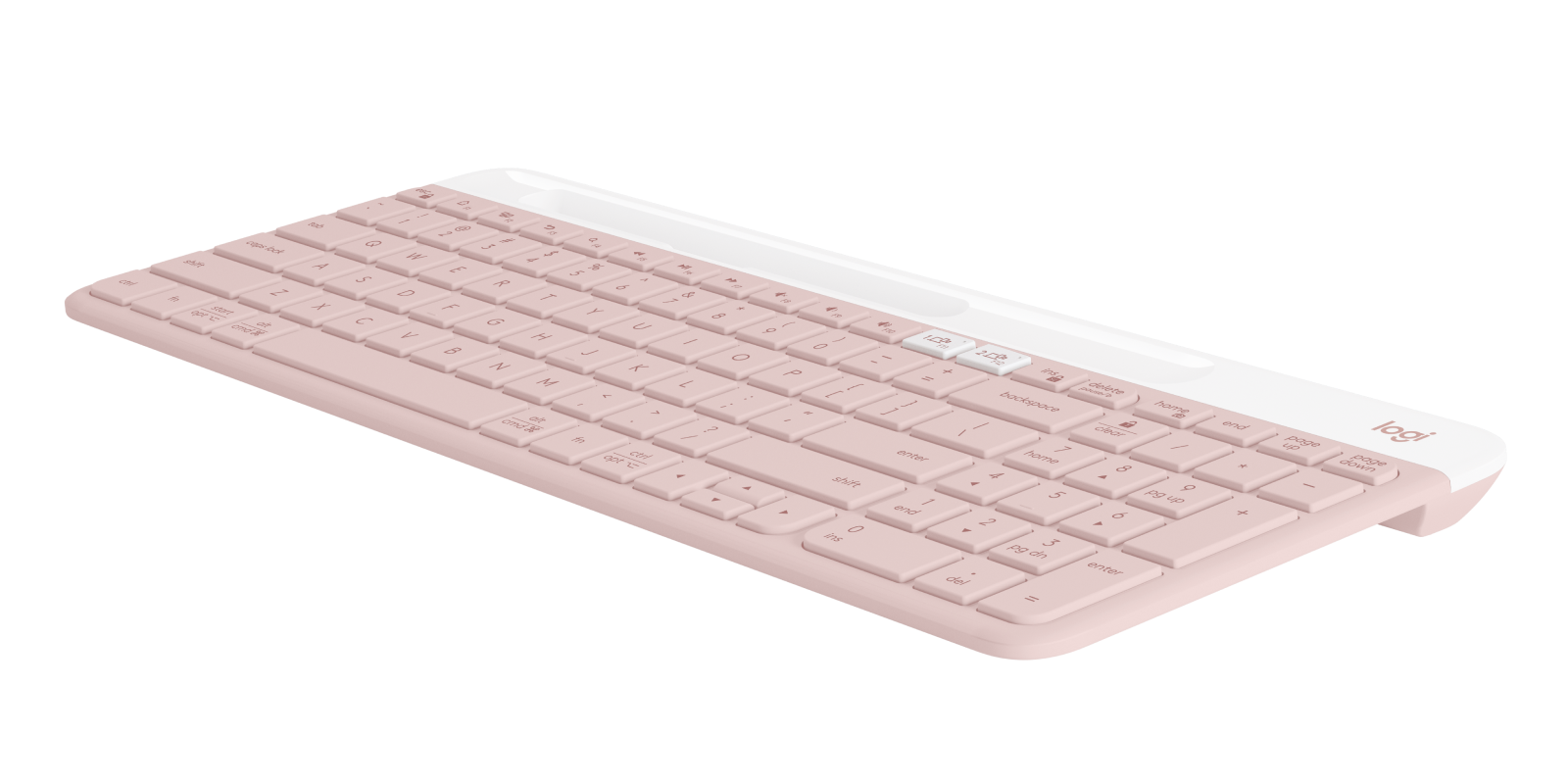 Image of K585 Slim Multi-Device Wireless Keyboard Ultra-slim, compact, and quiet keyboard for computers, phones or tablets - Rose English