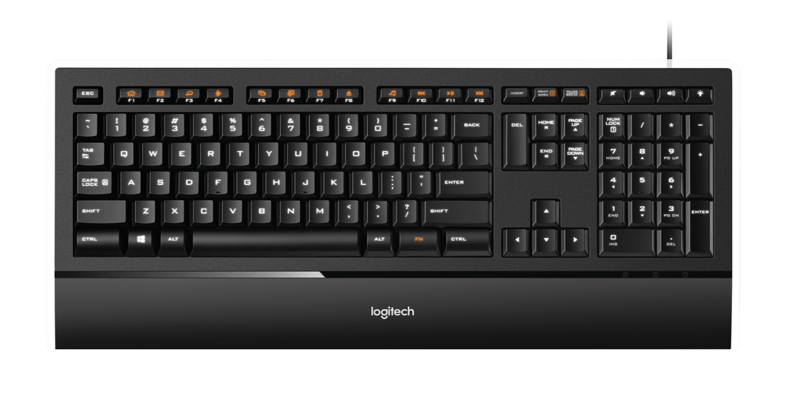 Image of Illuminated Keyboard K740 Slim design and backlit keys - English