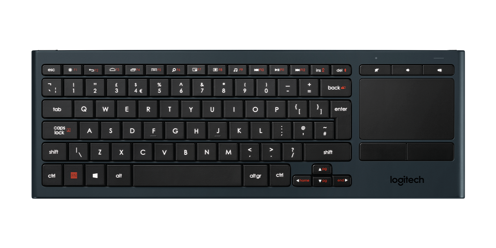 Logitech K830-bagbelyst touch-tastatur tv