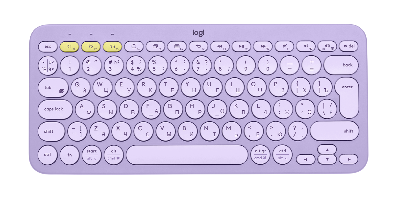 K380 Multi-Device Bluetooth Keyboard - Lavender Pусский