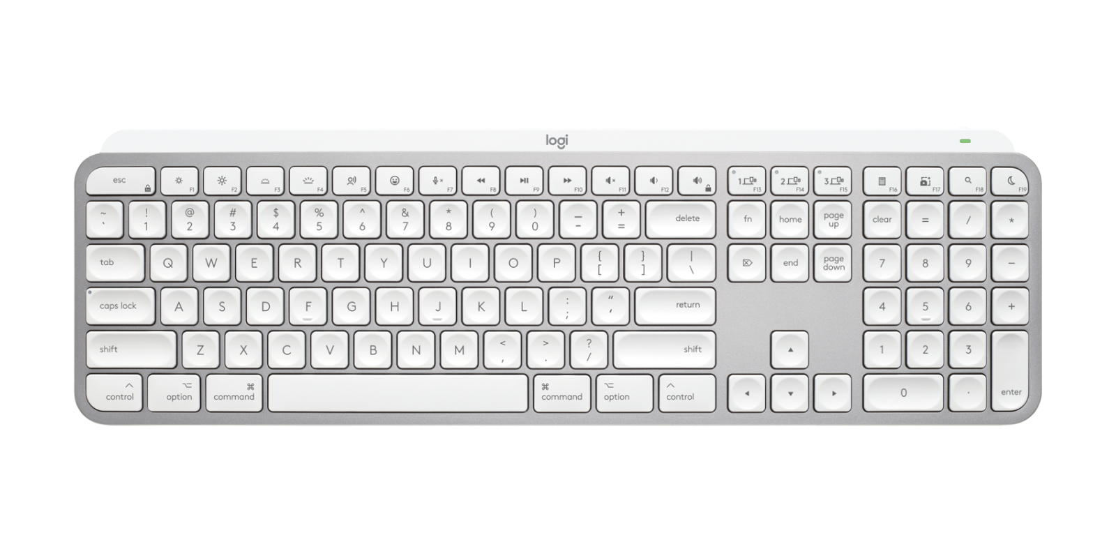 Logitech MX Keys S for Mac Wireless Keyboard in Pale Grey