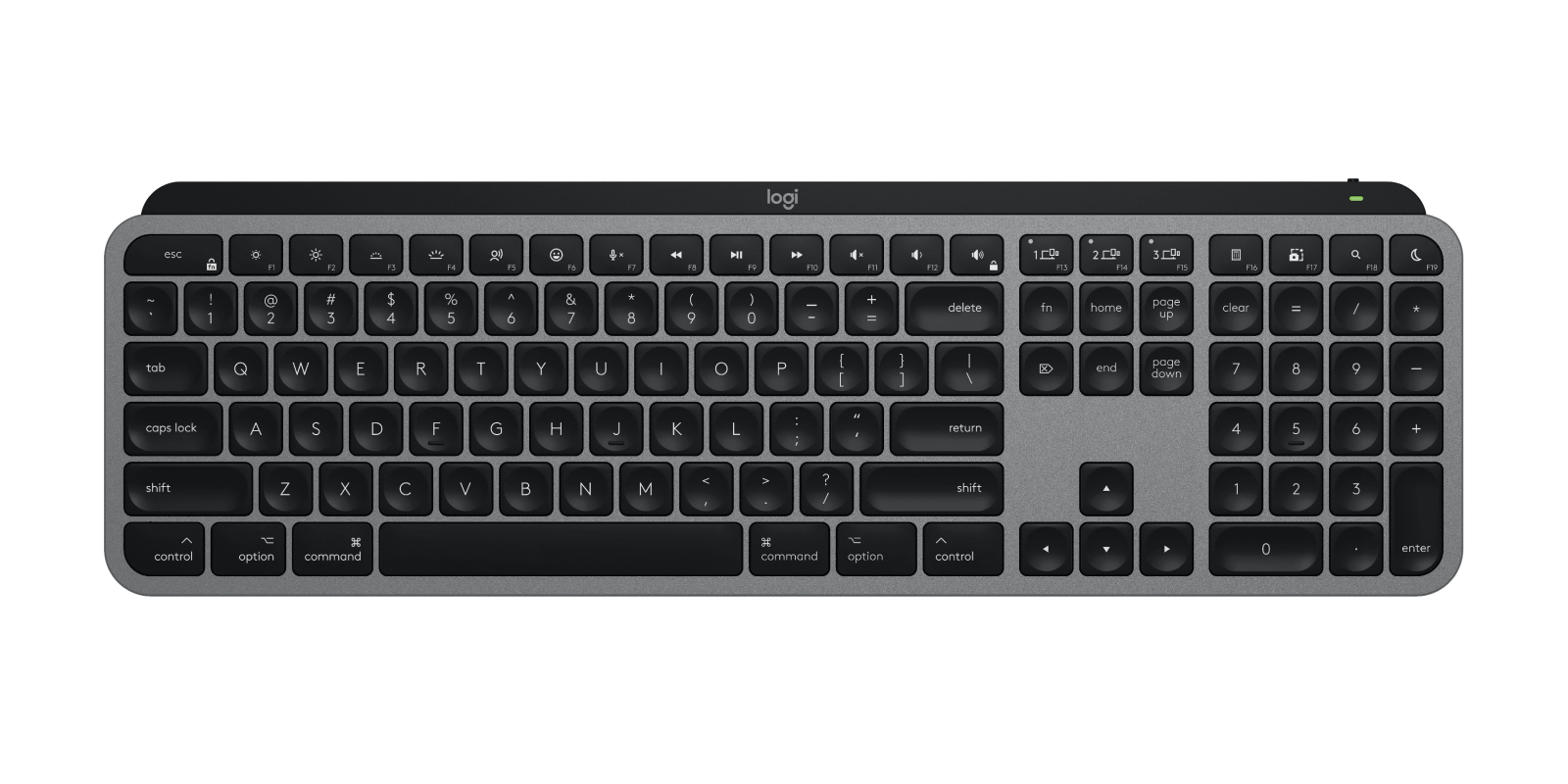 Logitech MX Keys S for Mac Wireless Keyboard in Space Grey