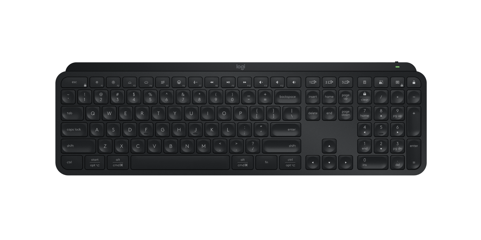  Logitech MX Keys Illuminated Wireless Keyboard with Bluetooth,  USB-C - For Apple macOS, Microsoft Windows, Linux, iOS, Android - Graphite  - With Free Adobe Creative Cloud : Electronics