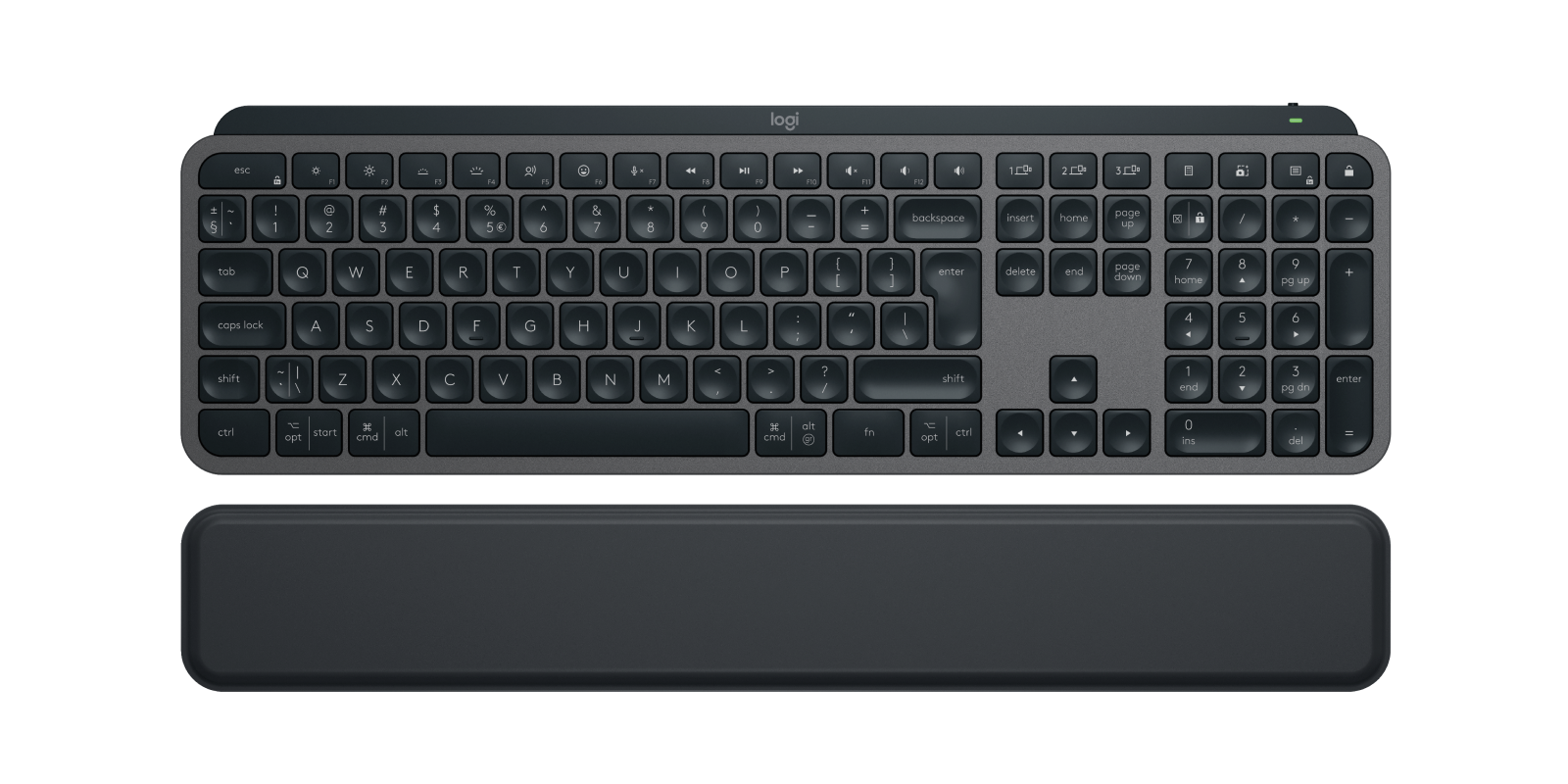 Clavier Logitech MX Keys S - Clavier - rétroéclairé - sans fil - Bluetooth  LE - QWERTY - Nordique (Danois/Finnois/Norvégien/Suédois) - commutateur :  commutateurs à