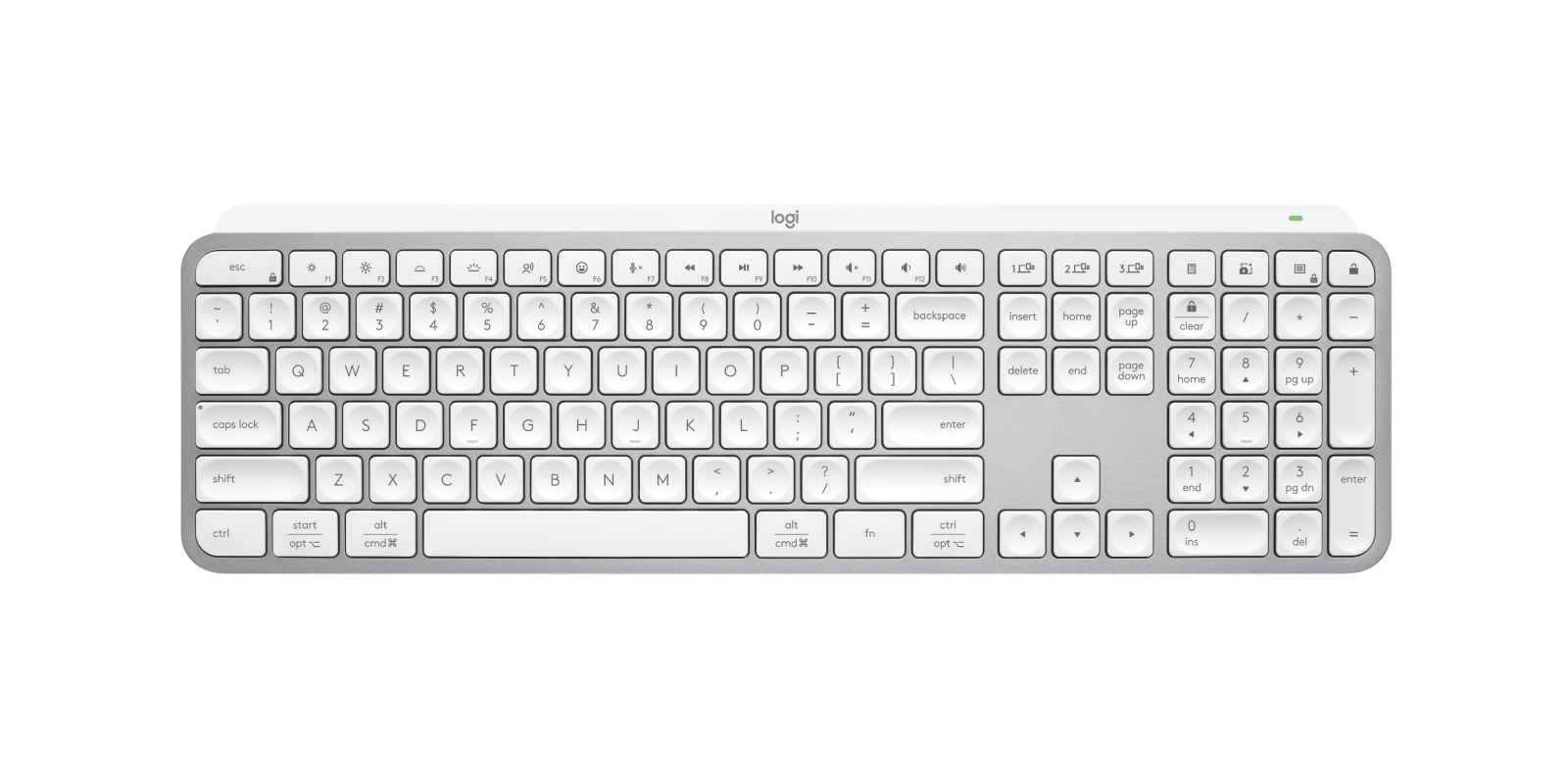 Clavier Logitech MX Keys - Bluetooth, 2.4 GHz - graphite