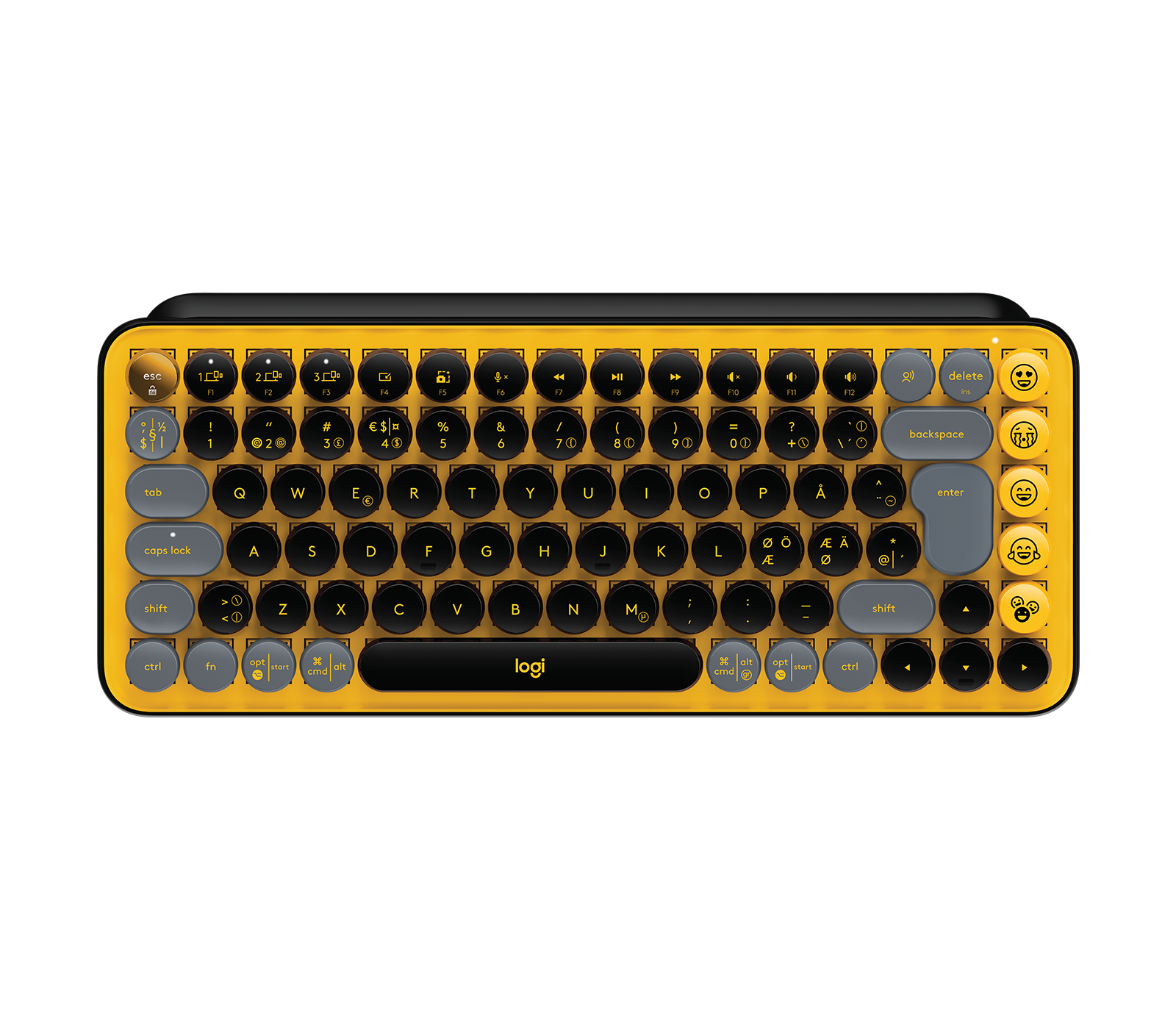 Clavier sans fil logitech pop keys mecanique avec touches emoji  personnalisables, bluetooth ou usb, design compact durable - men  POPCLAMENTHE - Conforama
