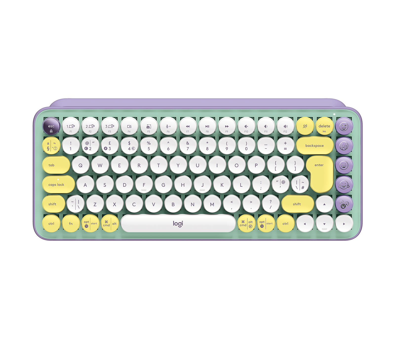 Logitech POP Keys - Clavier - sans fil - Bluetooth LE - commutateur :  interrupteur brun - briseur de c?ur (920-010709), Claviers