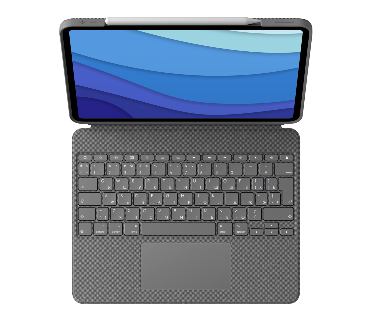 

COMBO TOUCH - Oxford Grey Pусский (Йцукен/Qwerty) för iPad Pro 12,9 tum (5:e och 6:e generationen)