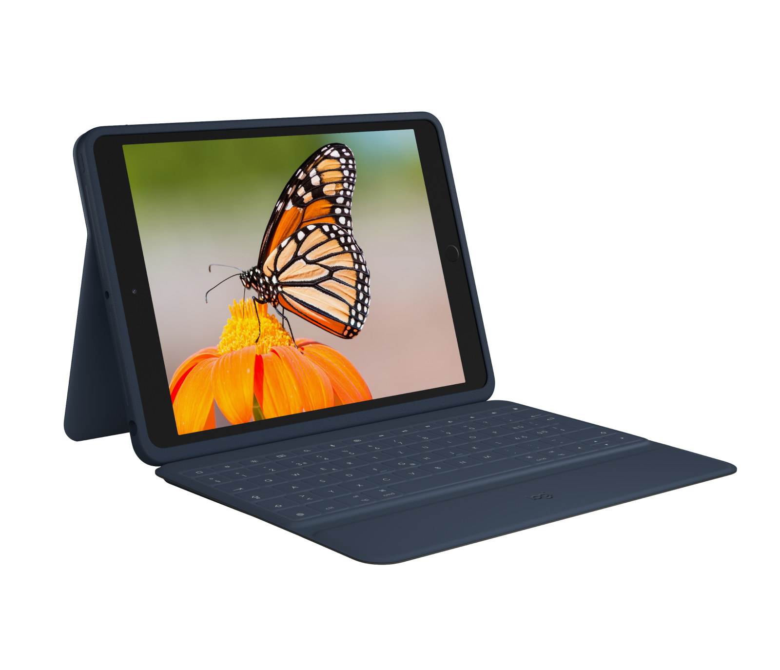 

Rugged Combo 3 Endast för utbildning.Skyddande tangentbordsfodral för iPad (7:e, 8:e och 9:e generationen) - Klassisk blå Suisse/Schweizer (Qwertz) För konsument