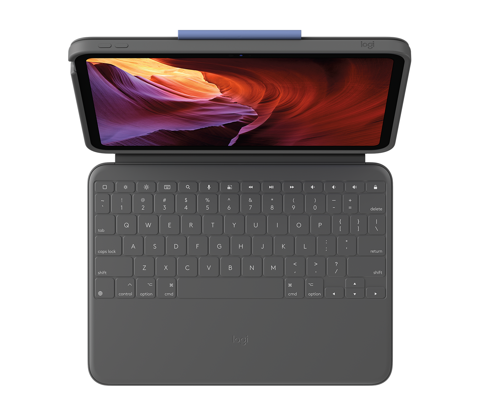 Image of Rugged Folio Ultra-protective keyboard case with Smart Connector for iPad (7th, 8th, 9th and 10th gen) - Graphite English for iPad (10th gen)