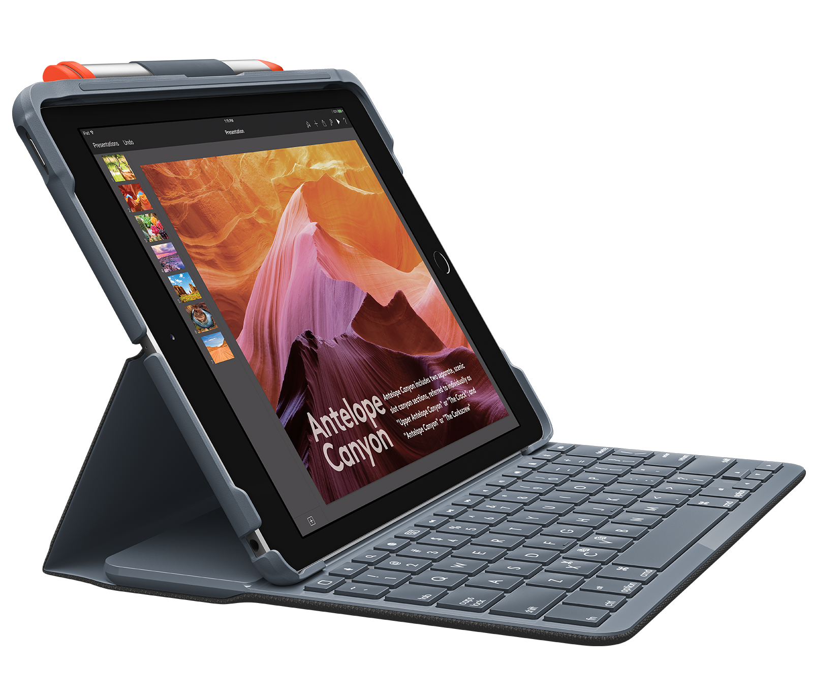 Funda con teclado Logitech Slim Folio iPad para iPad y iPad Air